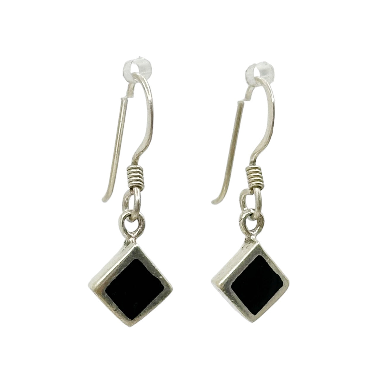 sterling silver onyx drop earrings - GM40
