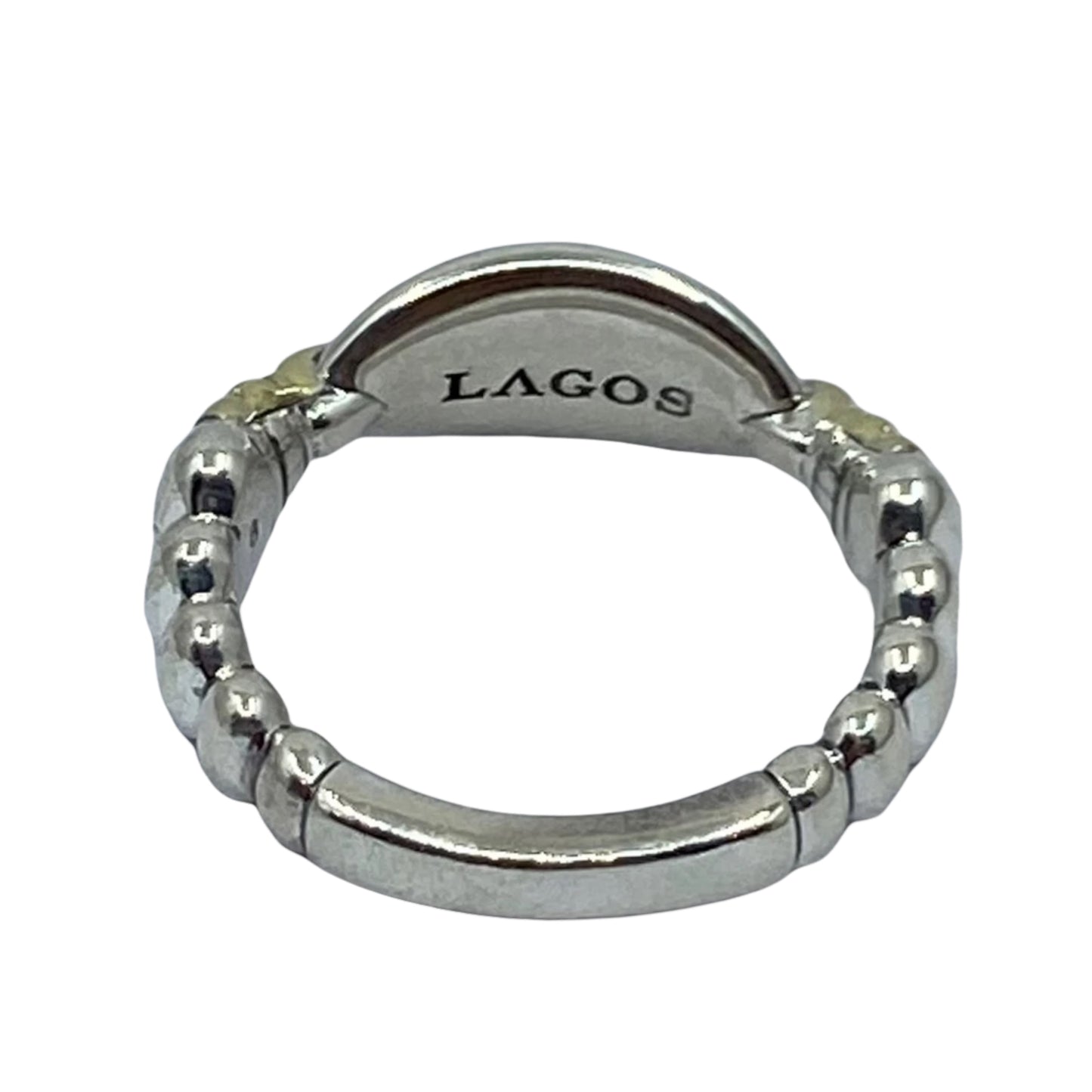LAGOS CAVIAR 18k gold sterling silver beloved signet ring - GM403