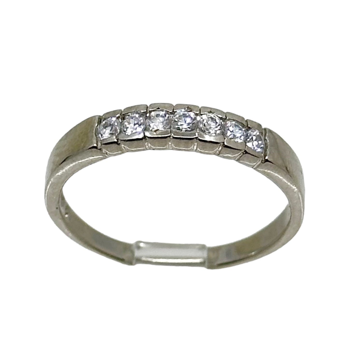 Sterling silver cubic zirconia band ring GM410