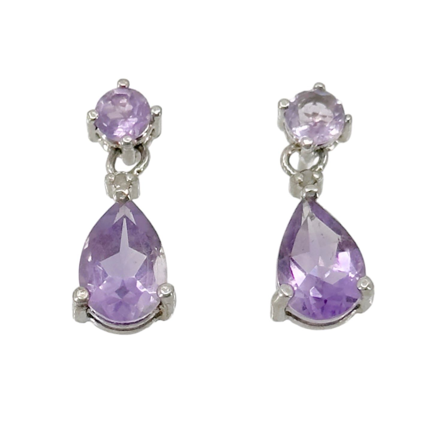 Sterling silver amethyst drop earrings - GM426