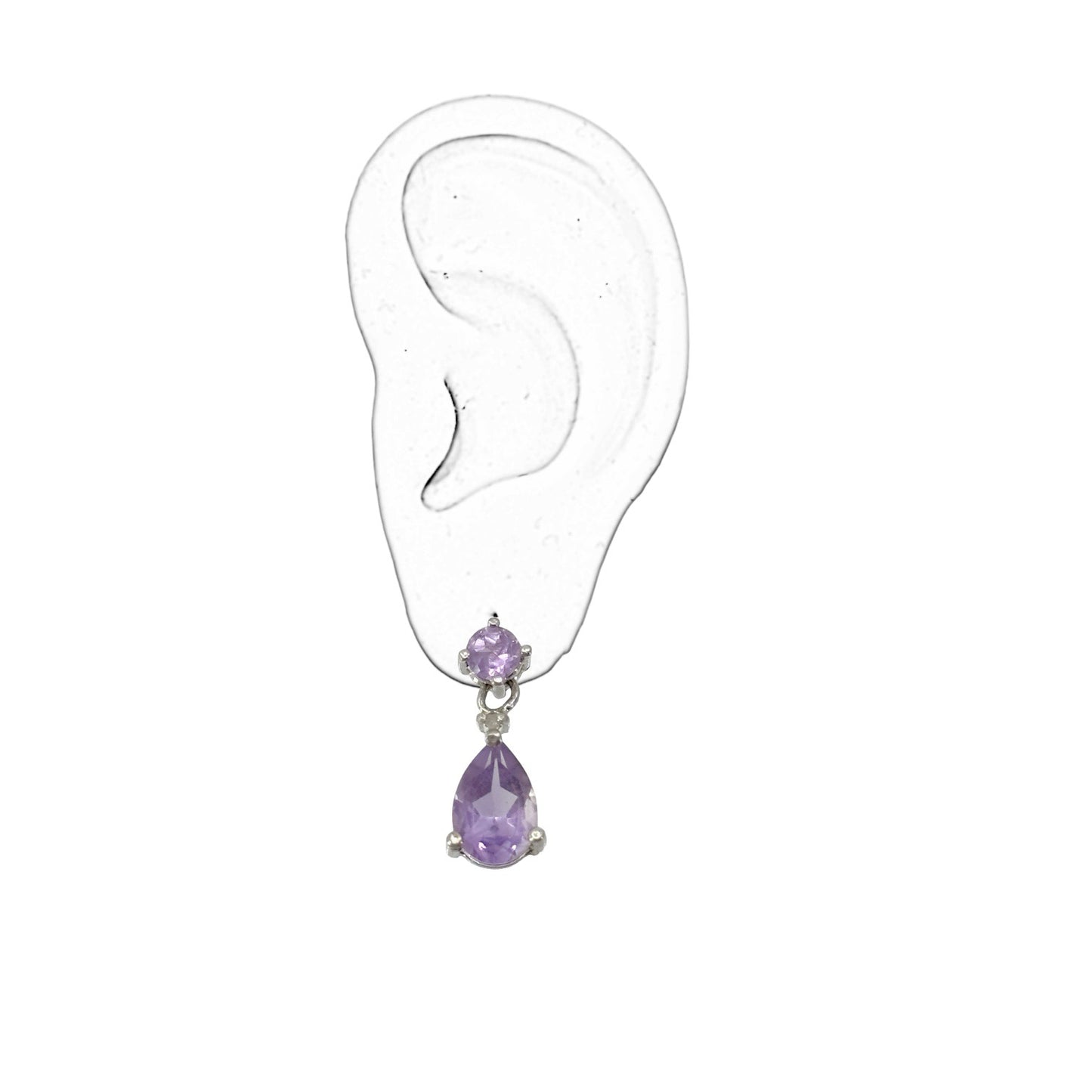 Sterling silver amethyst drop earrings - GM426