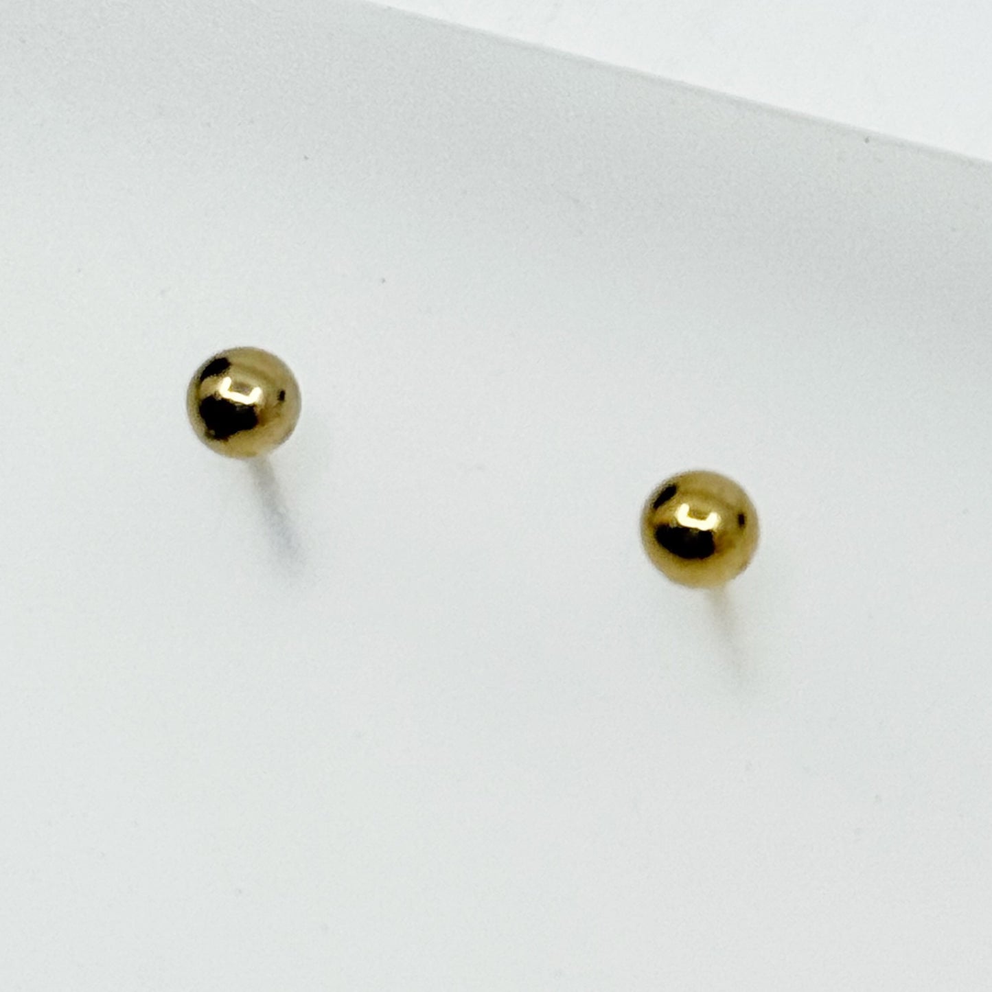 Gold vermeil Sterling silver bead stud earrings - GM431
