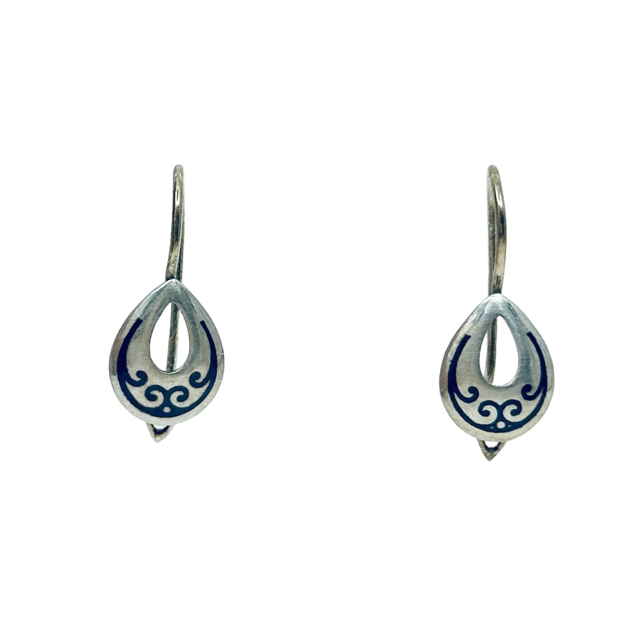 Russian Gold over Sterling silver niello drop earrings GM433