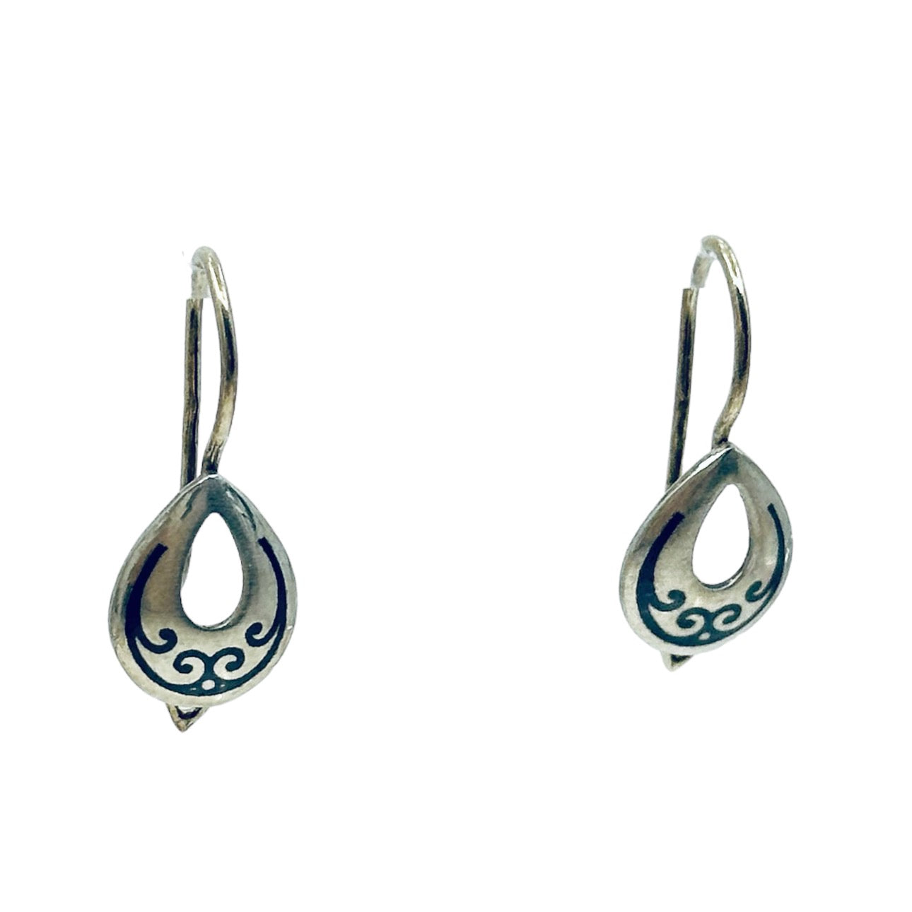 Russian Gold over Sterling silver niello drop earrings GM433