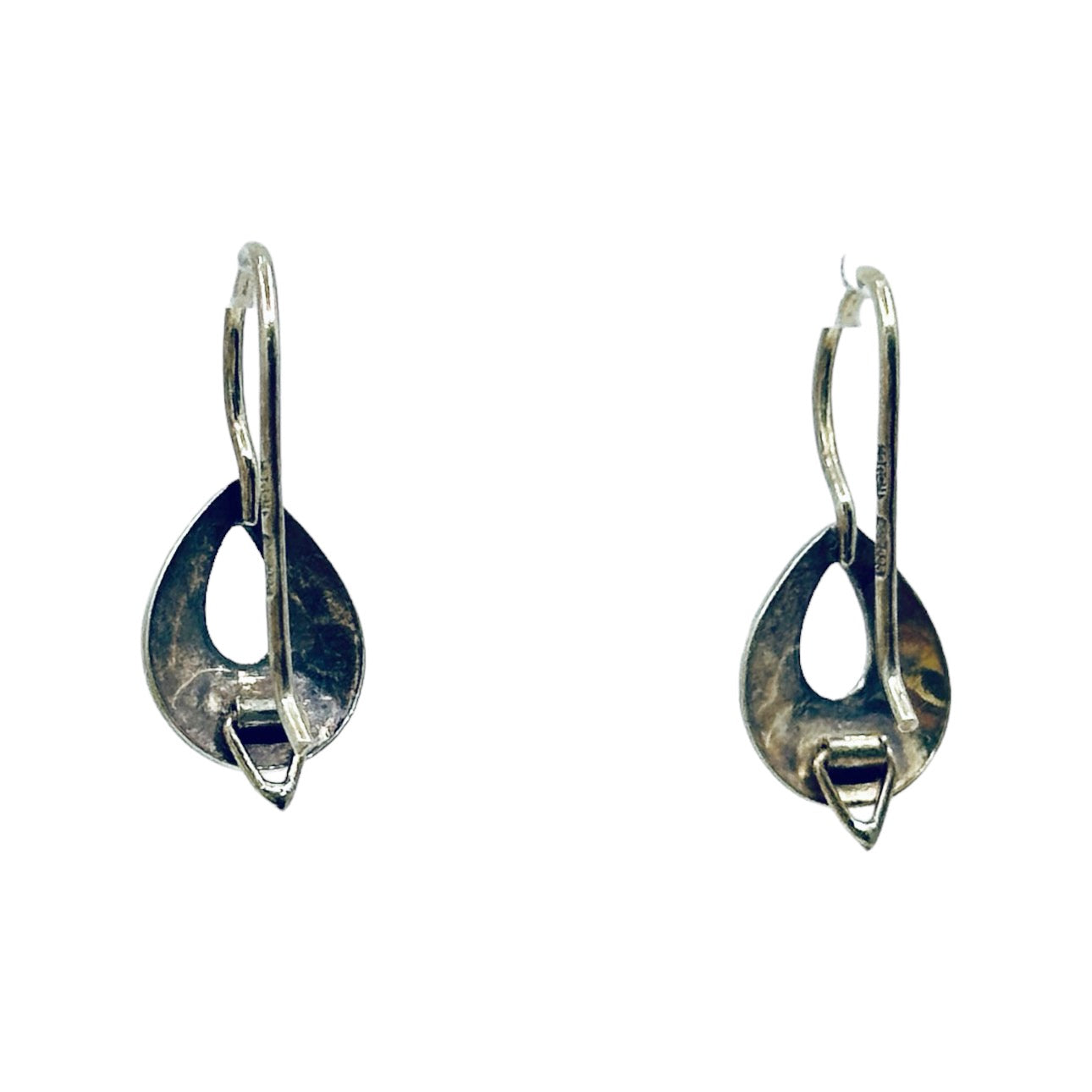 Russian Gold over Sterling silver niello drop earrings GM433
