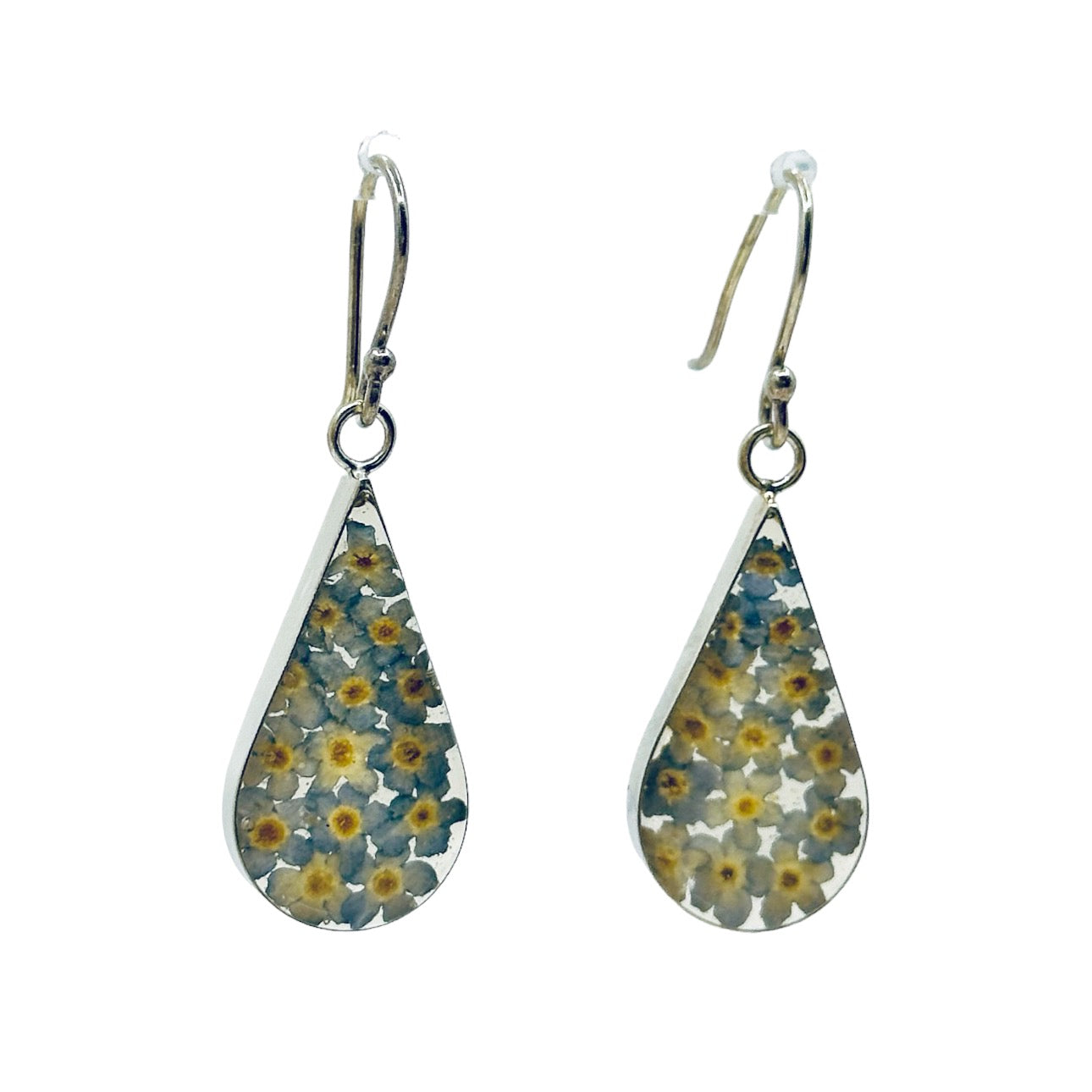 Sterling silver lucite flower drop earrings GM434
