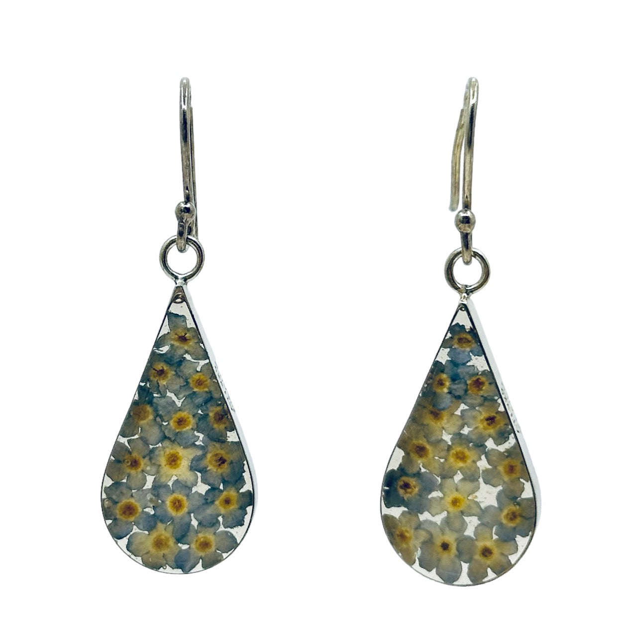 Sterling silver lucite flower drop earrings GM434