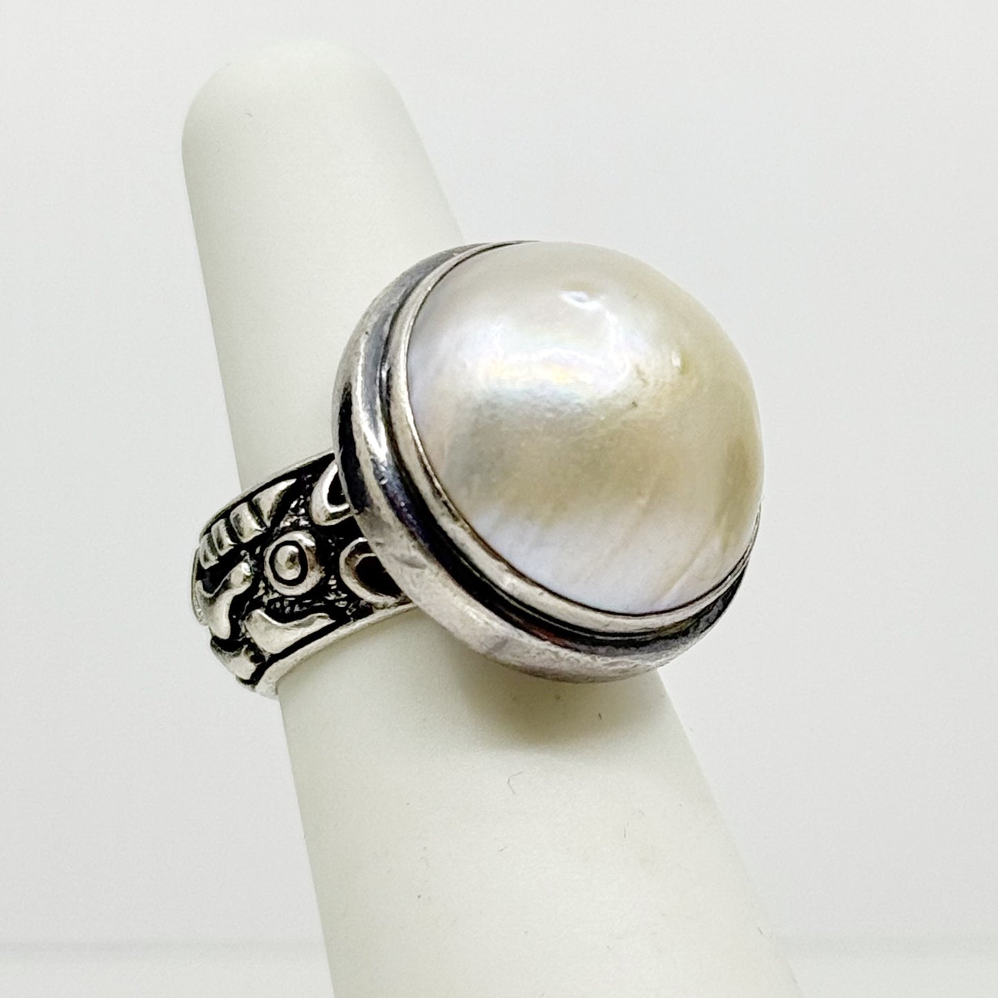 Sterling silver Mabe pearl ring GM439