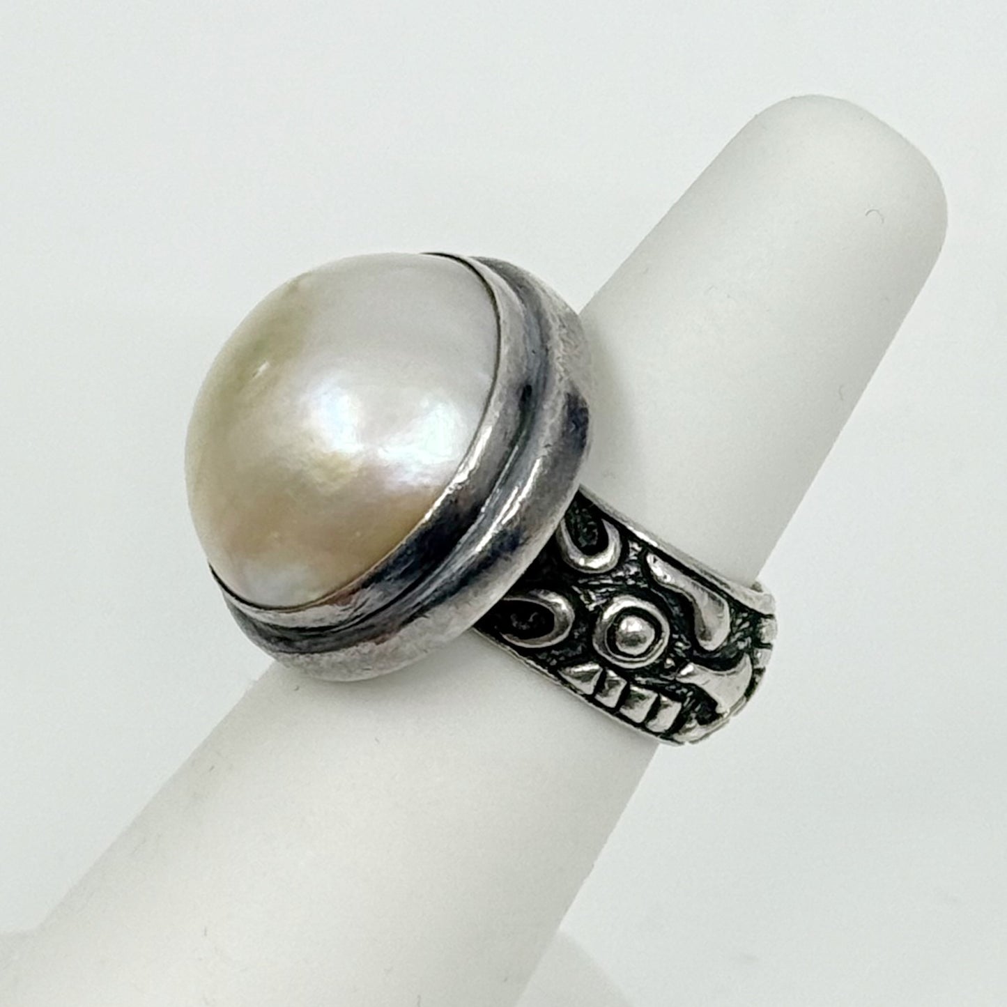Sterling silver Mabe pearl ring GM439