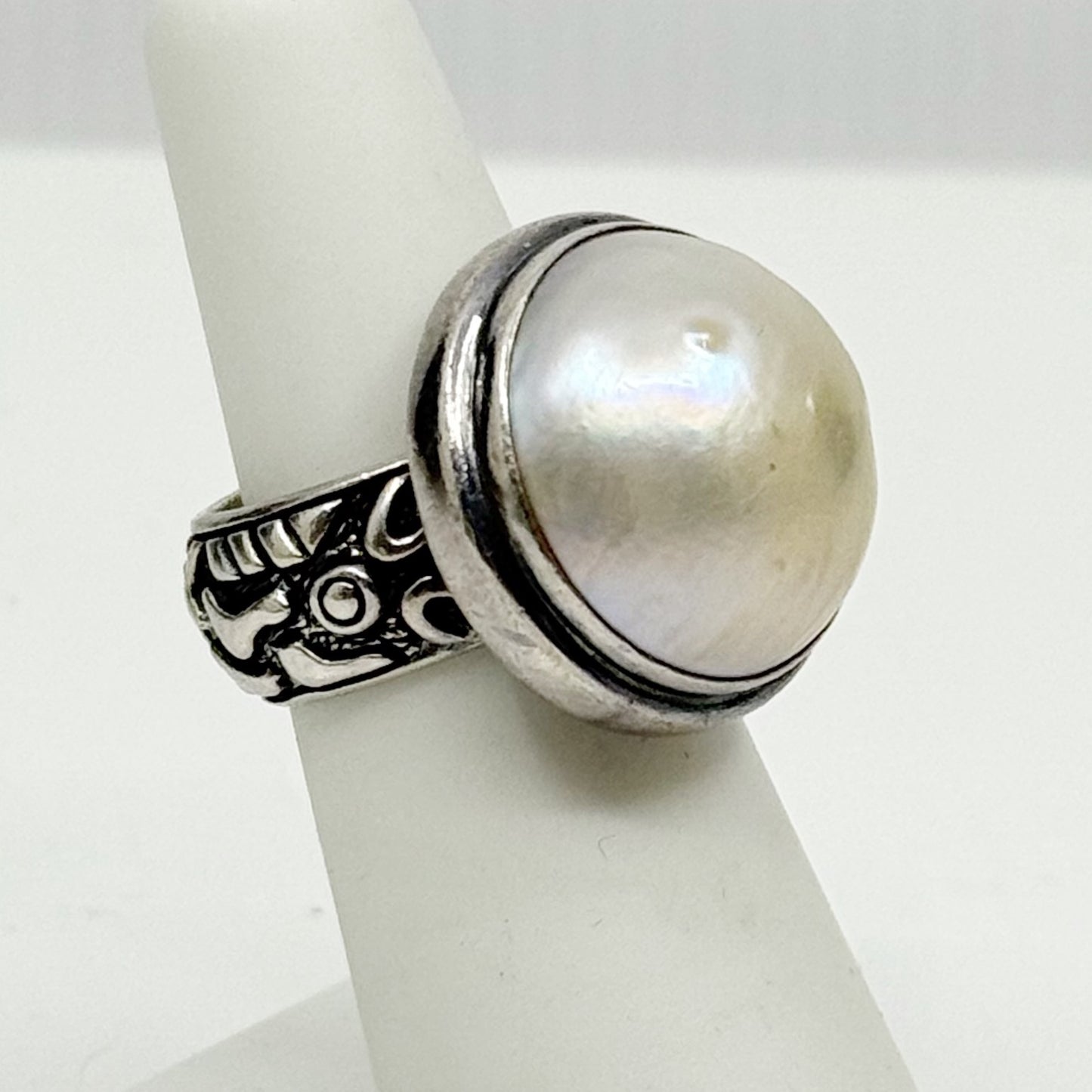 Sterling silver Mabe pearl ring GM439