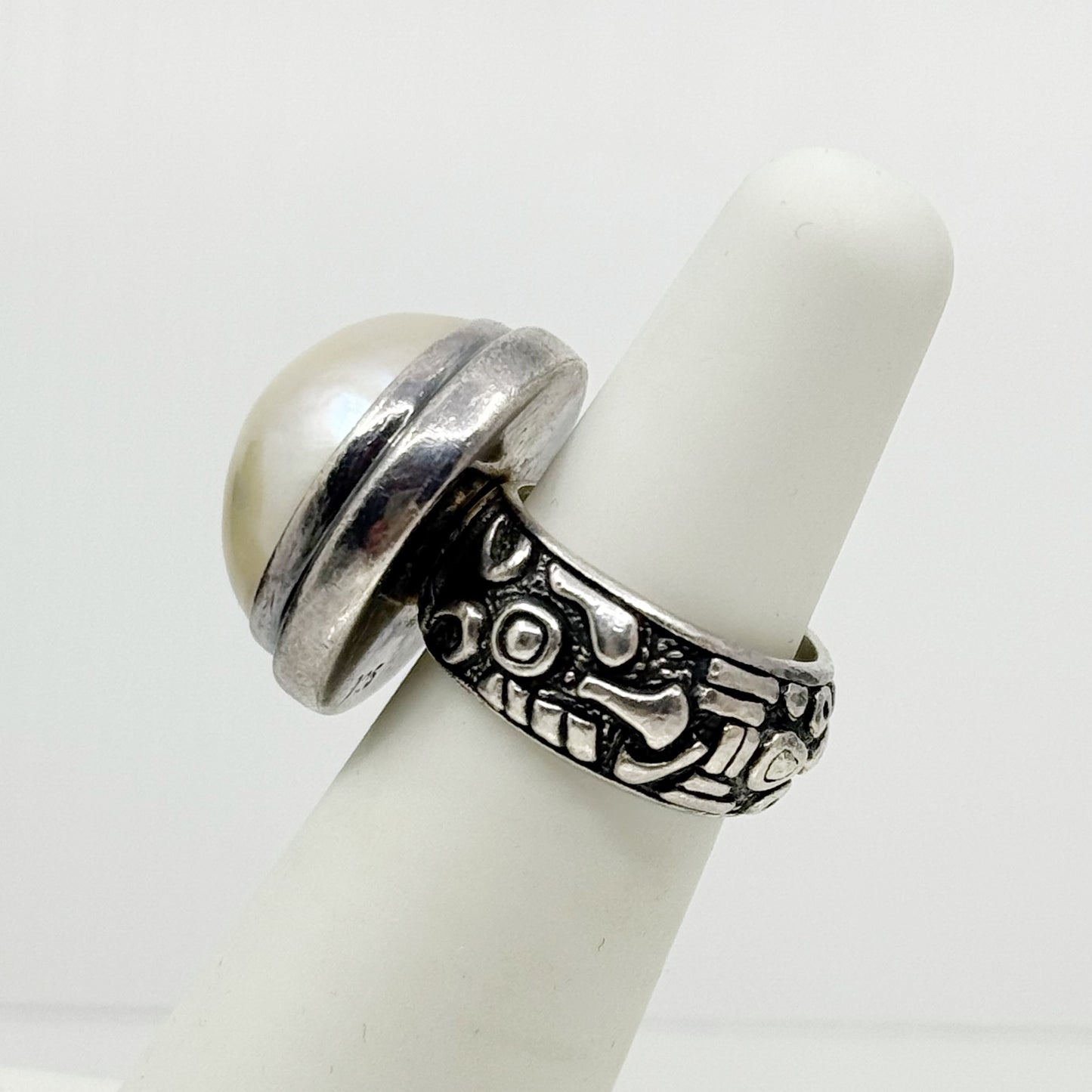Sterling silver Mabe pearl ring GM439