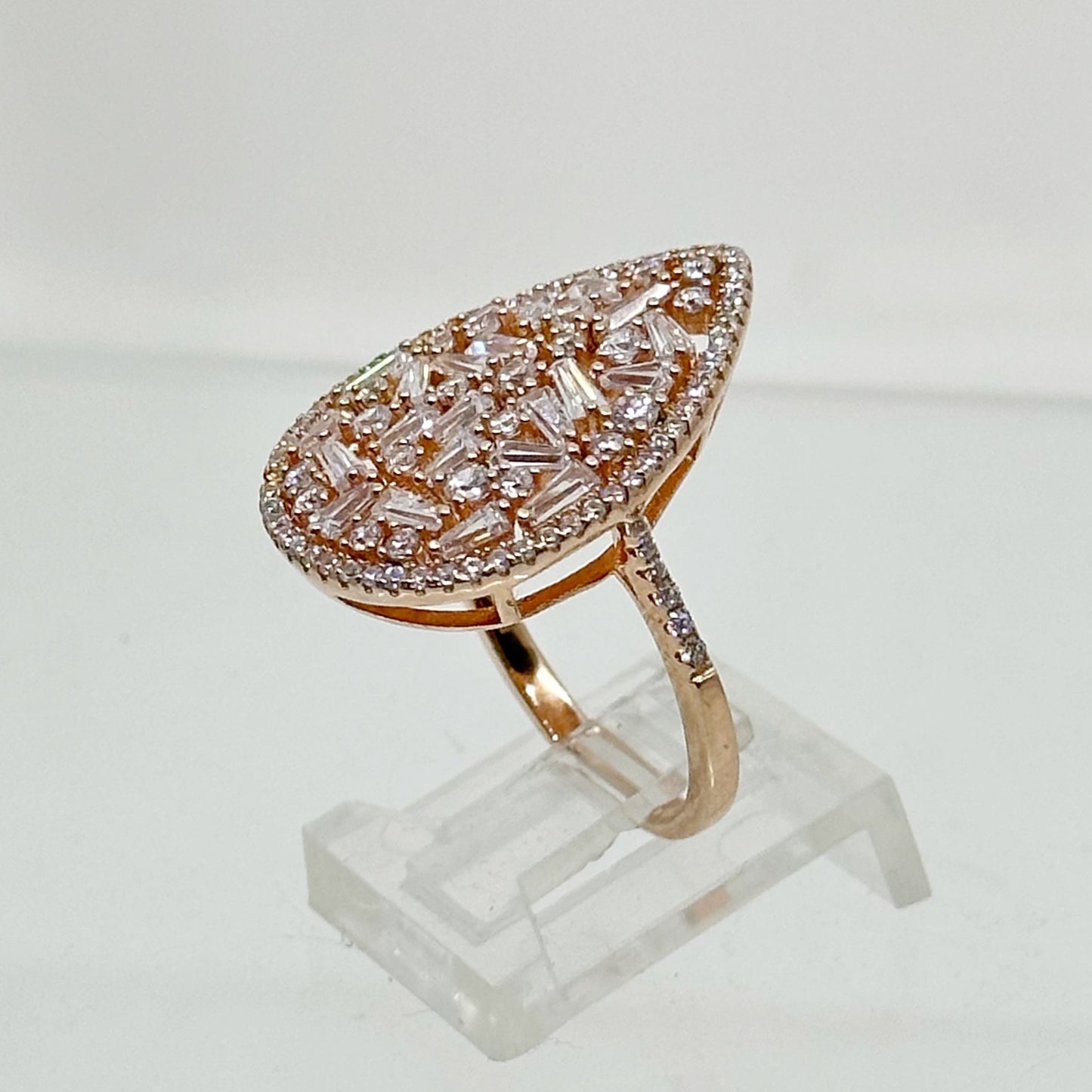 Rose Gold vermeil sterling silver cubic zirconia ring GM443