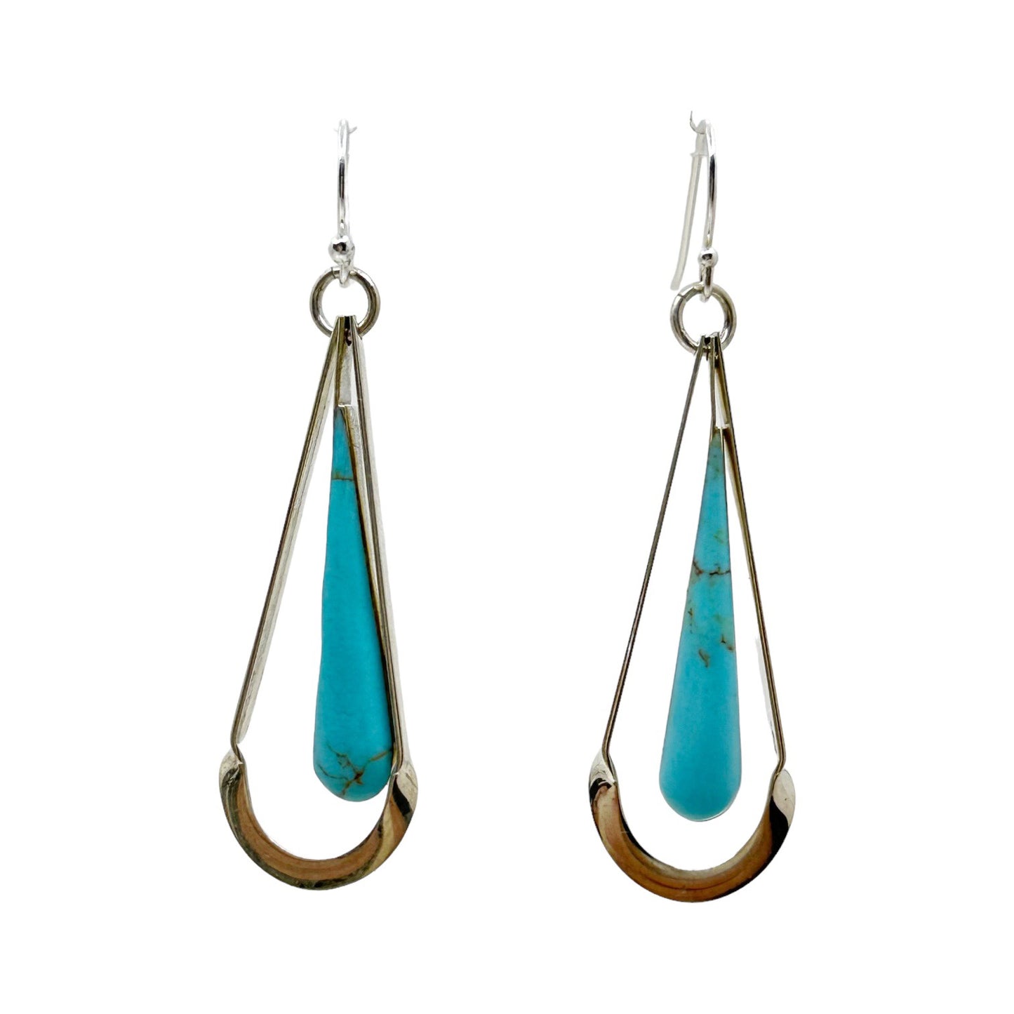 ATI Sterling silver turquoise drop earrings GM447