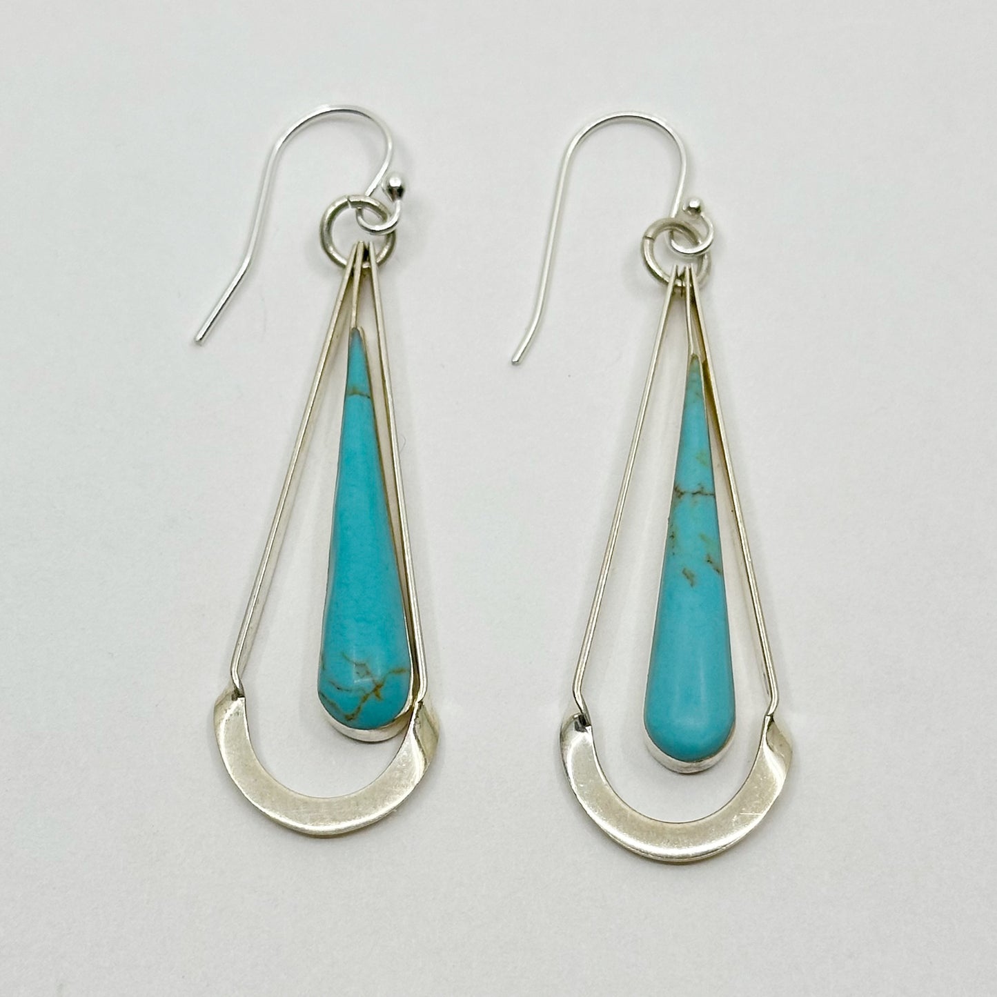 ATI Sterling silver turquoise drop earrings GM447