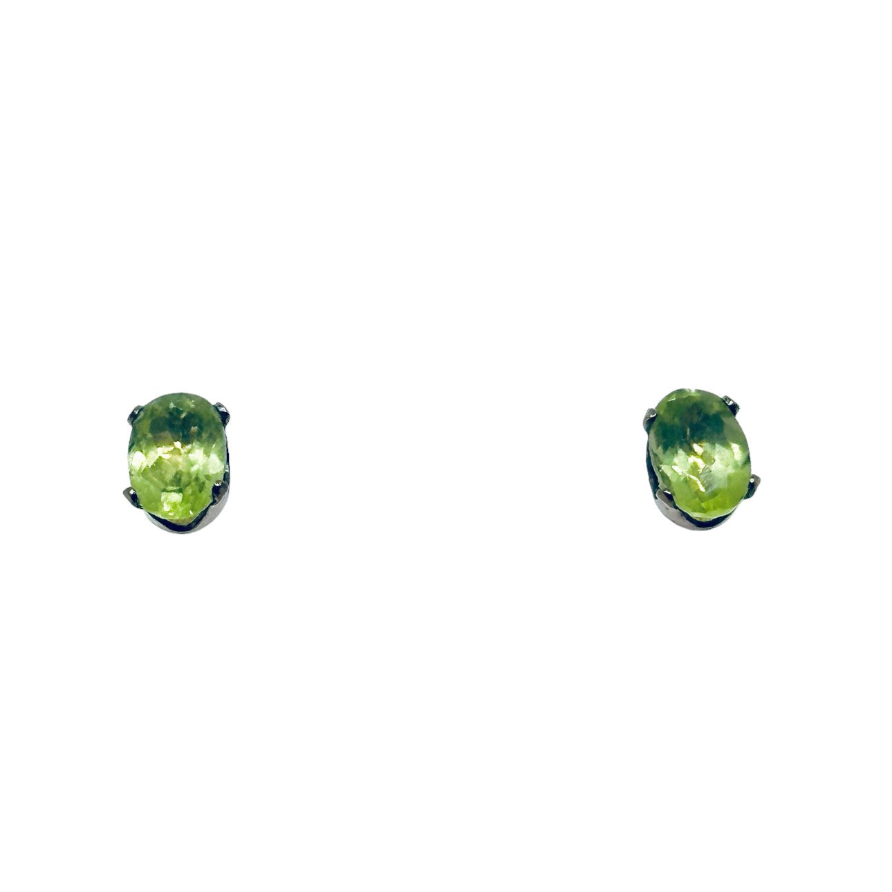 14k Rose Gold Vermeil Sterling silver peridot stud earrings GM450