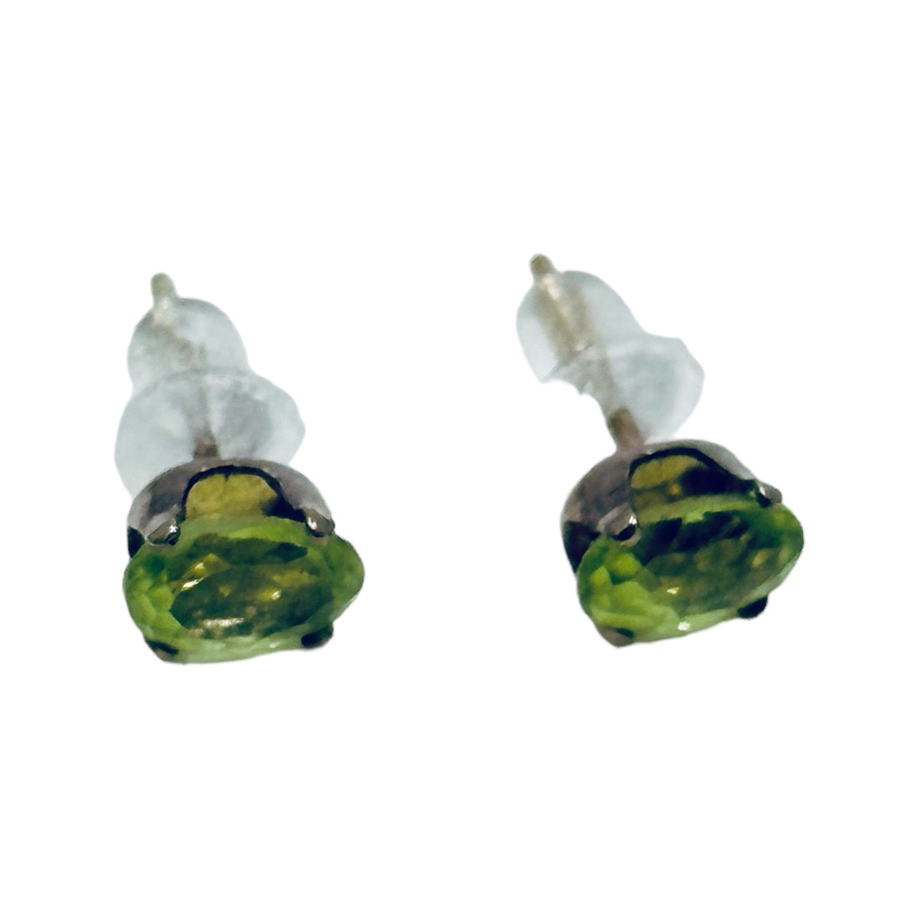 14k Rose Gold Vermeil Sterling silver peridot stud earrings GM450