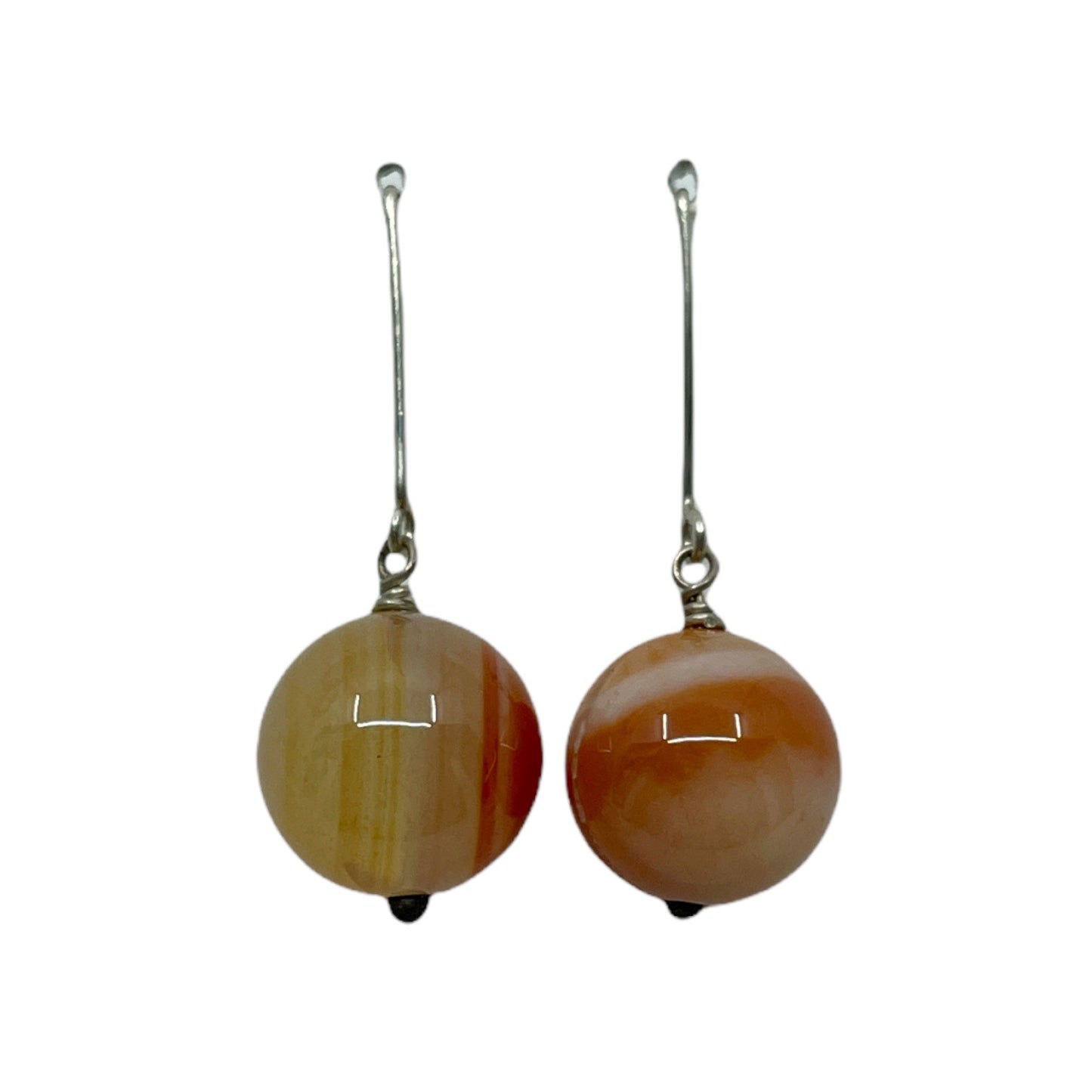 Germau sterling silver carnelian bead earrings GM452