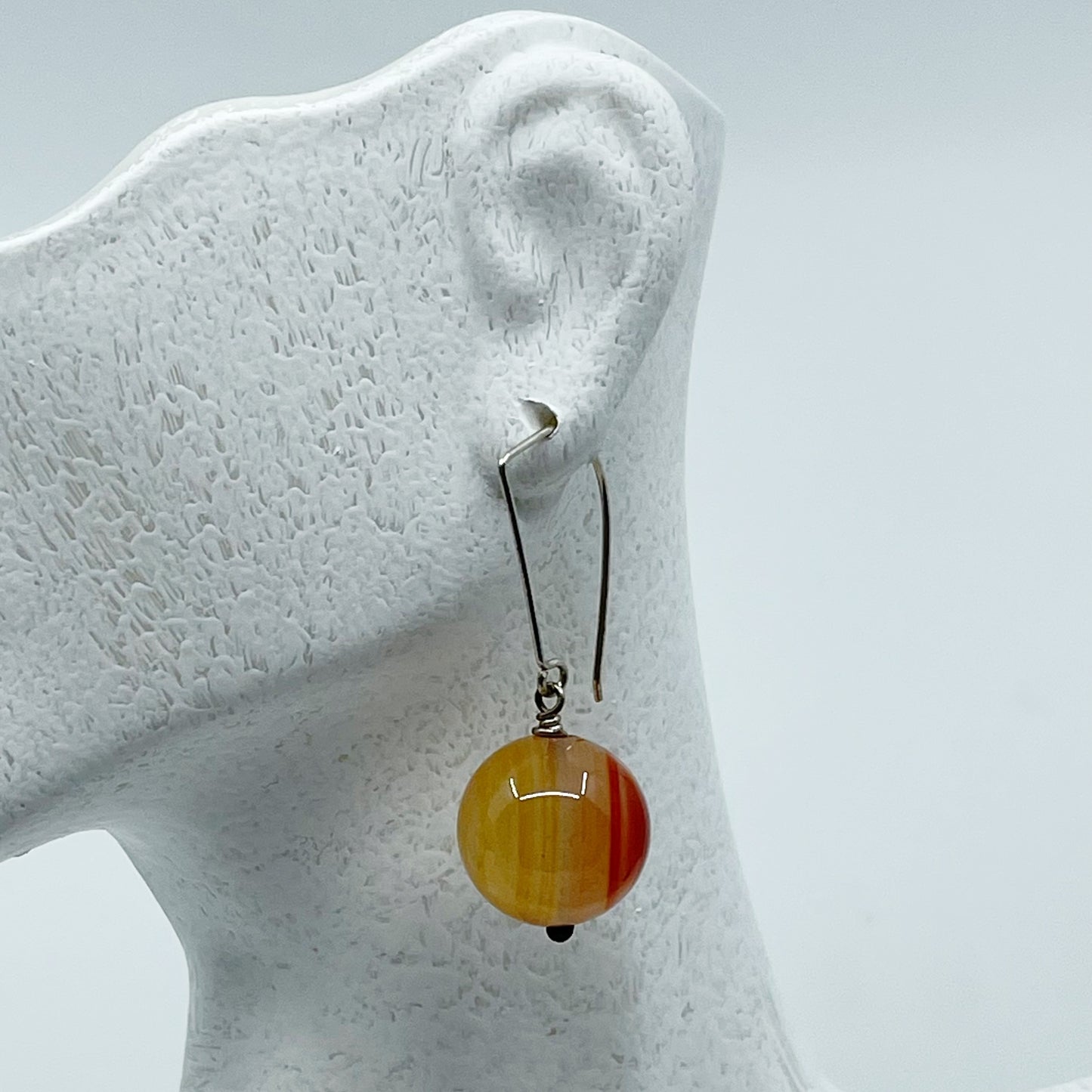 Germau sterling silver carnelian bead earrings GM452