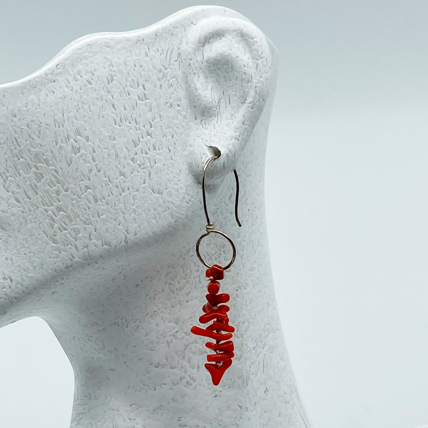 Sterling silver coral earrings GM455