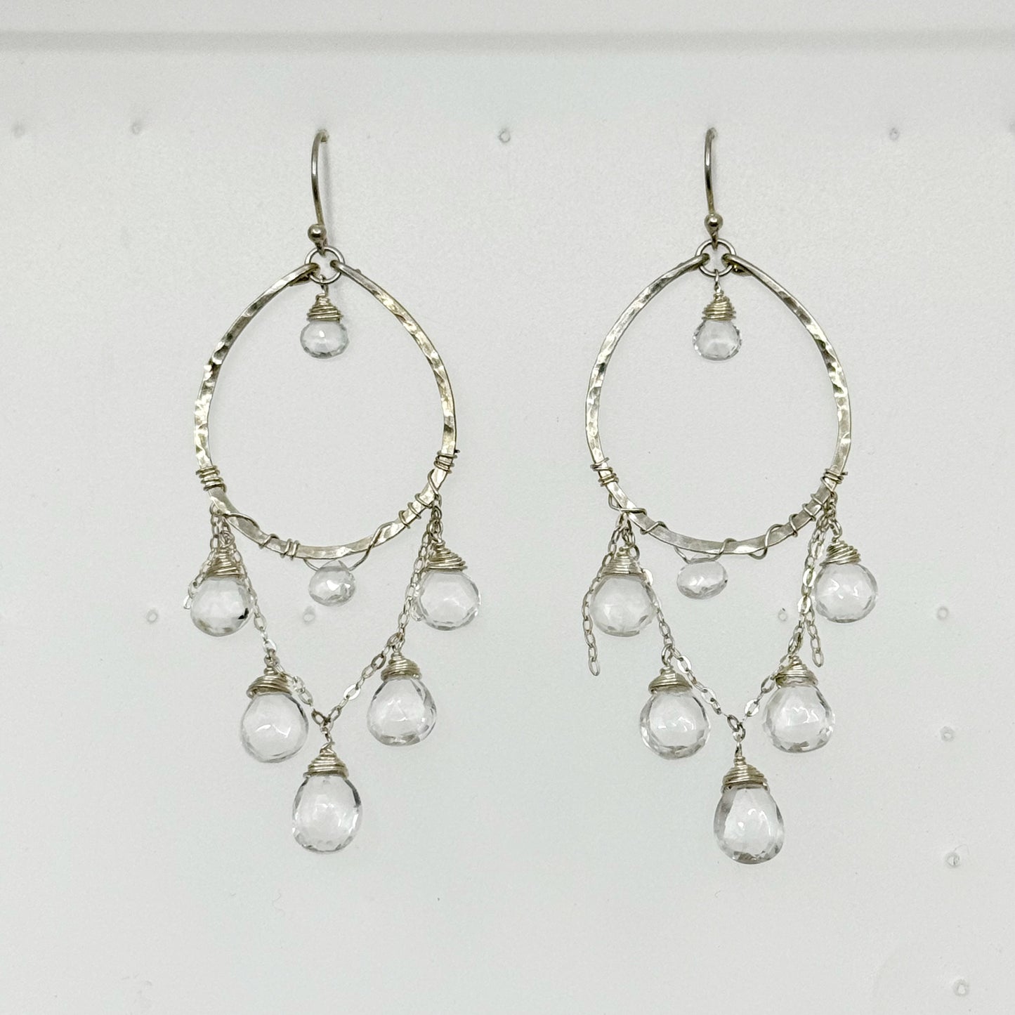 Hand Made sterling silver quartz chandelier earrings GM459