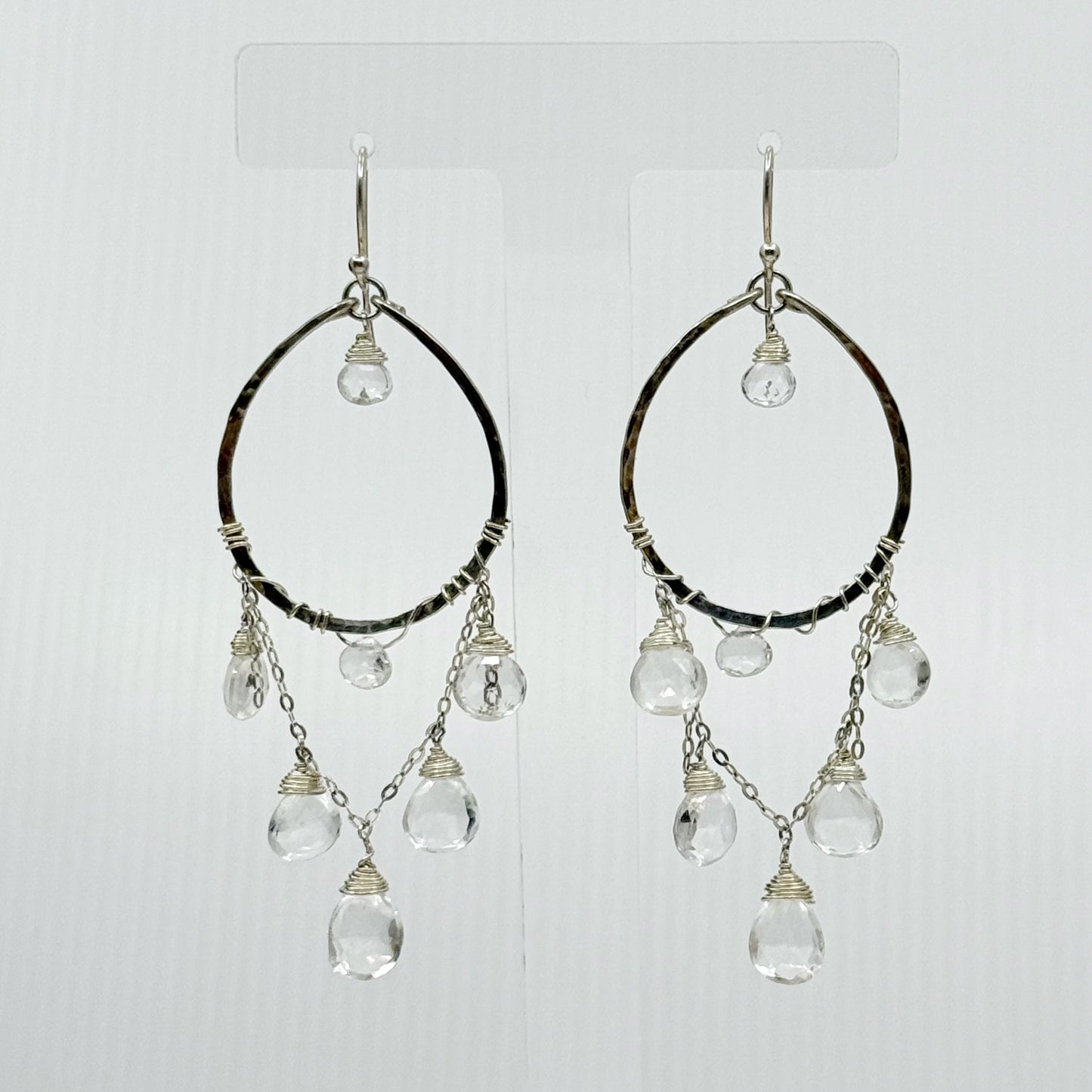 Hand Made sterling silver quartz chandelier earrings GM459