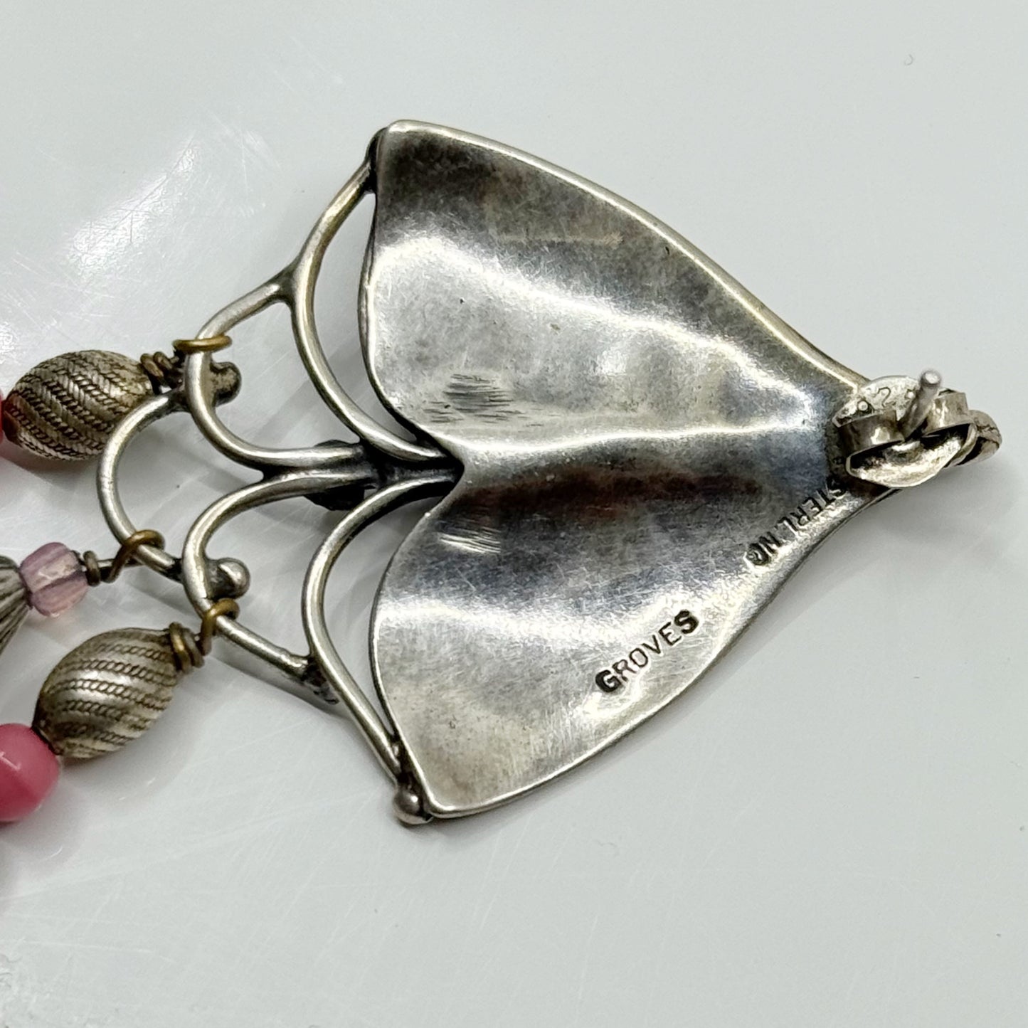 Carrie Groves sterling silver glass beads earrings GM460