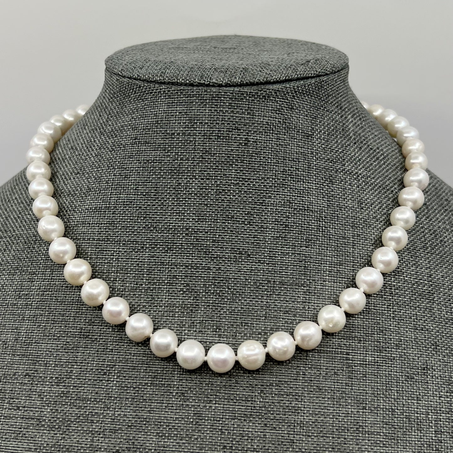 Sterling silver 9mm freshwater pearl necklace GM463