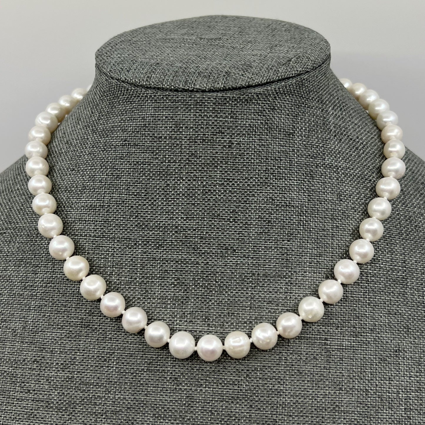 Sterling silver 9mm freshwater pearl necklace GM463