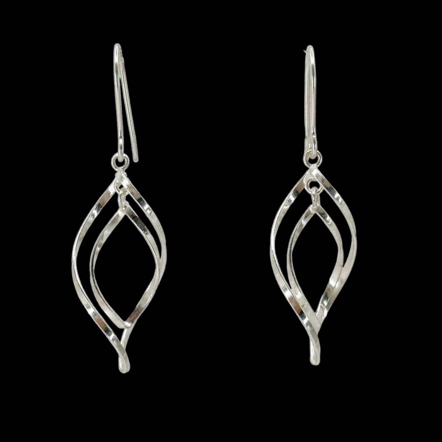Sterling silver twisted drop earrings GM467
