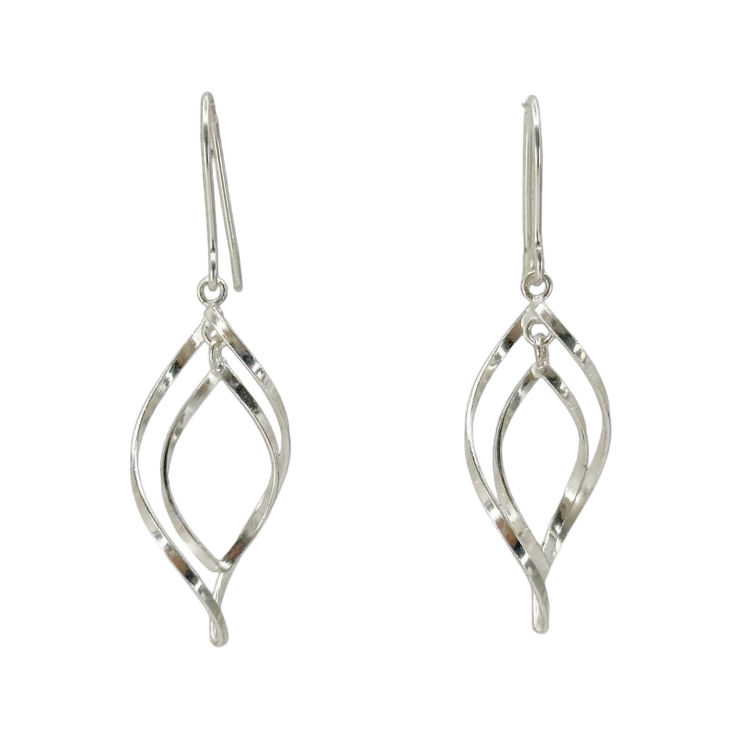 Sterling silver twisted drop earrings GM467