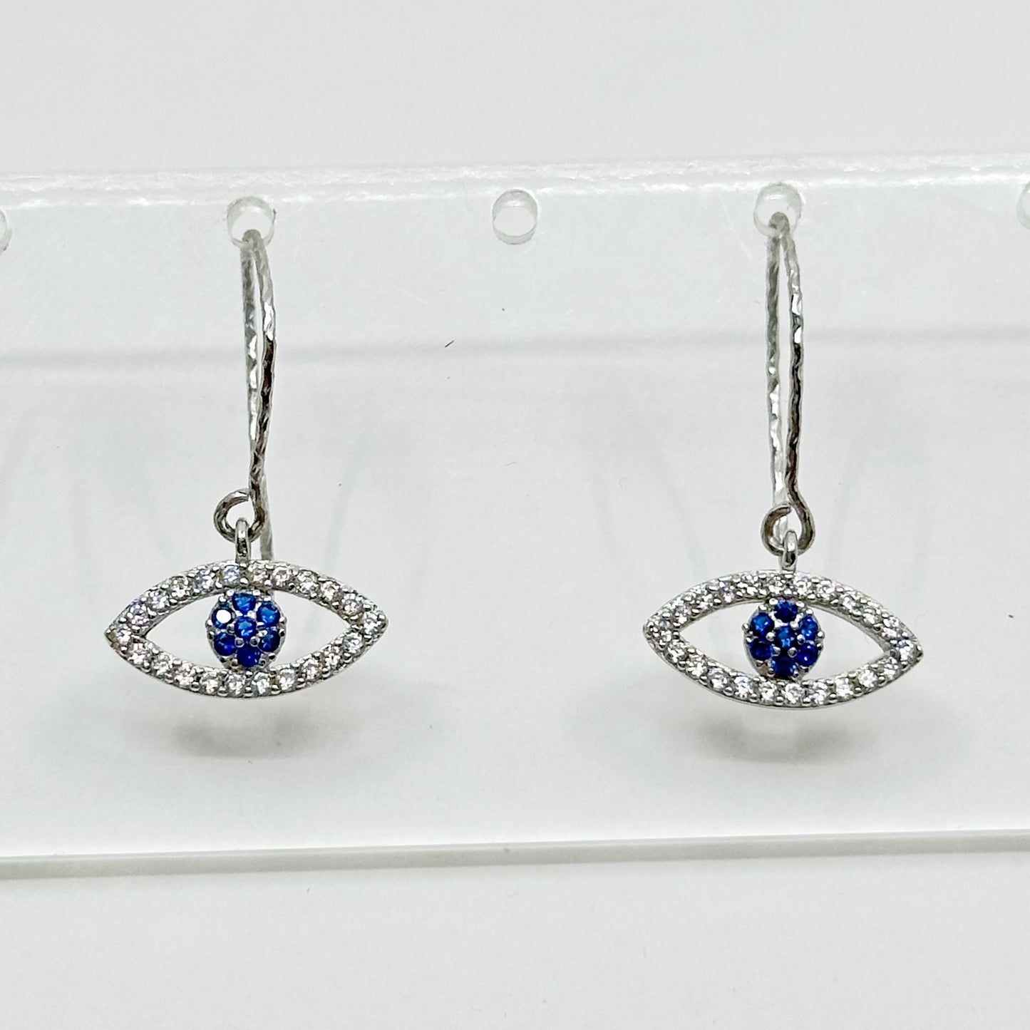 Sterling silver cubic zirconia stud evil eye earrings GM469