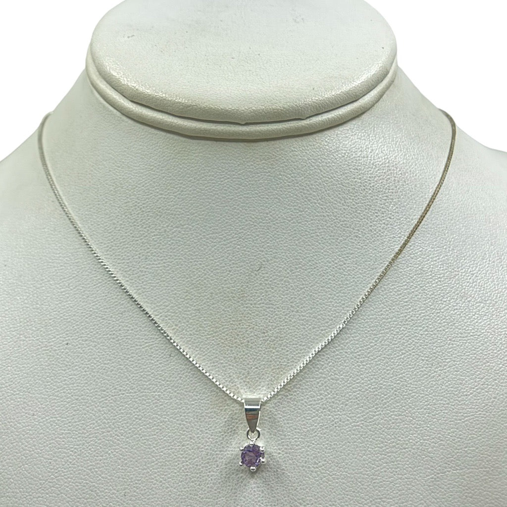 HAN Sterling silver amethyst pendant necklace - GM474