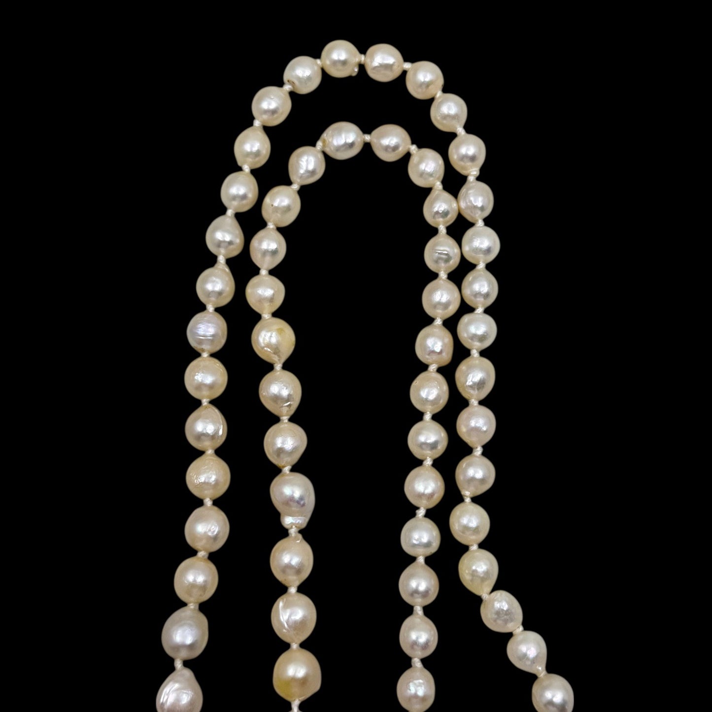 Vintage sterling silver baroque pearl necklace