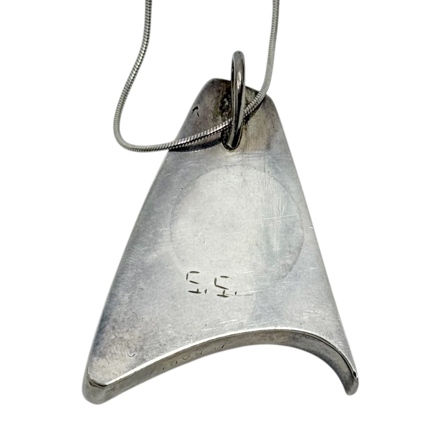 Modernist Israeli Sterling silver Eilat stone pendant - GM481