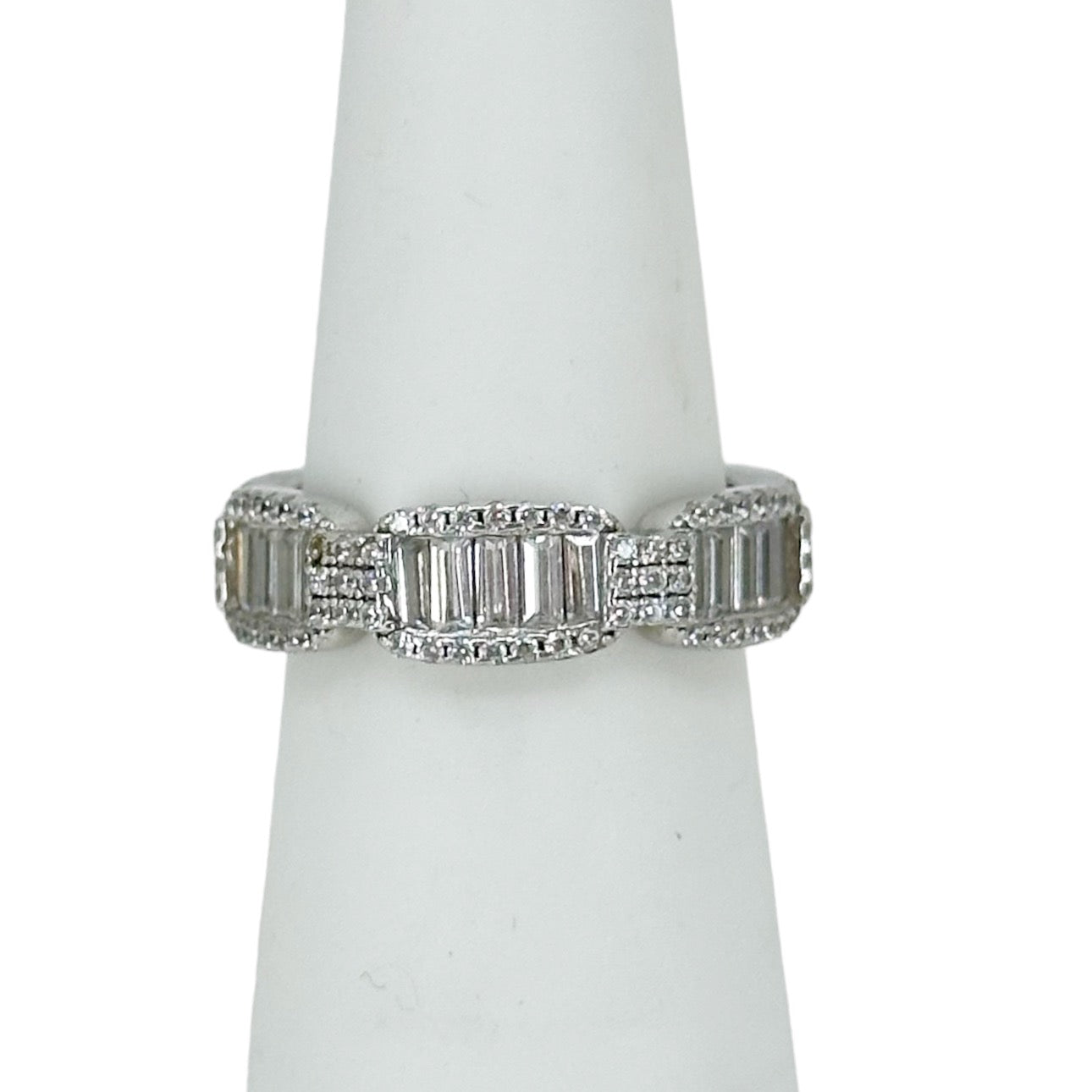 sterling silver cubic zirconia band ring GM485