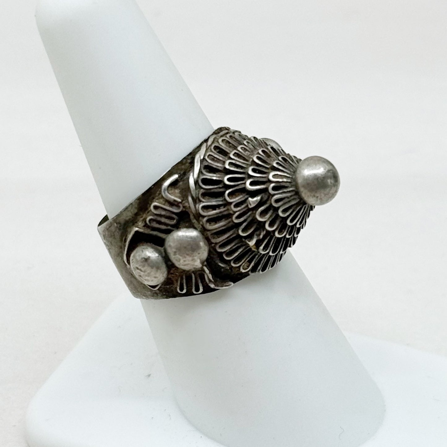800 silver tribal ethic ring - GM49