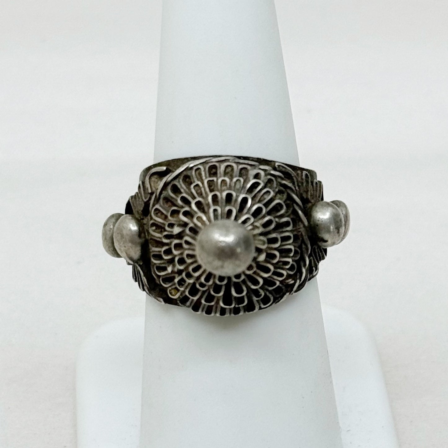 800 silver tribal ethic ring - GM49