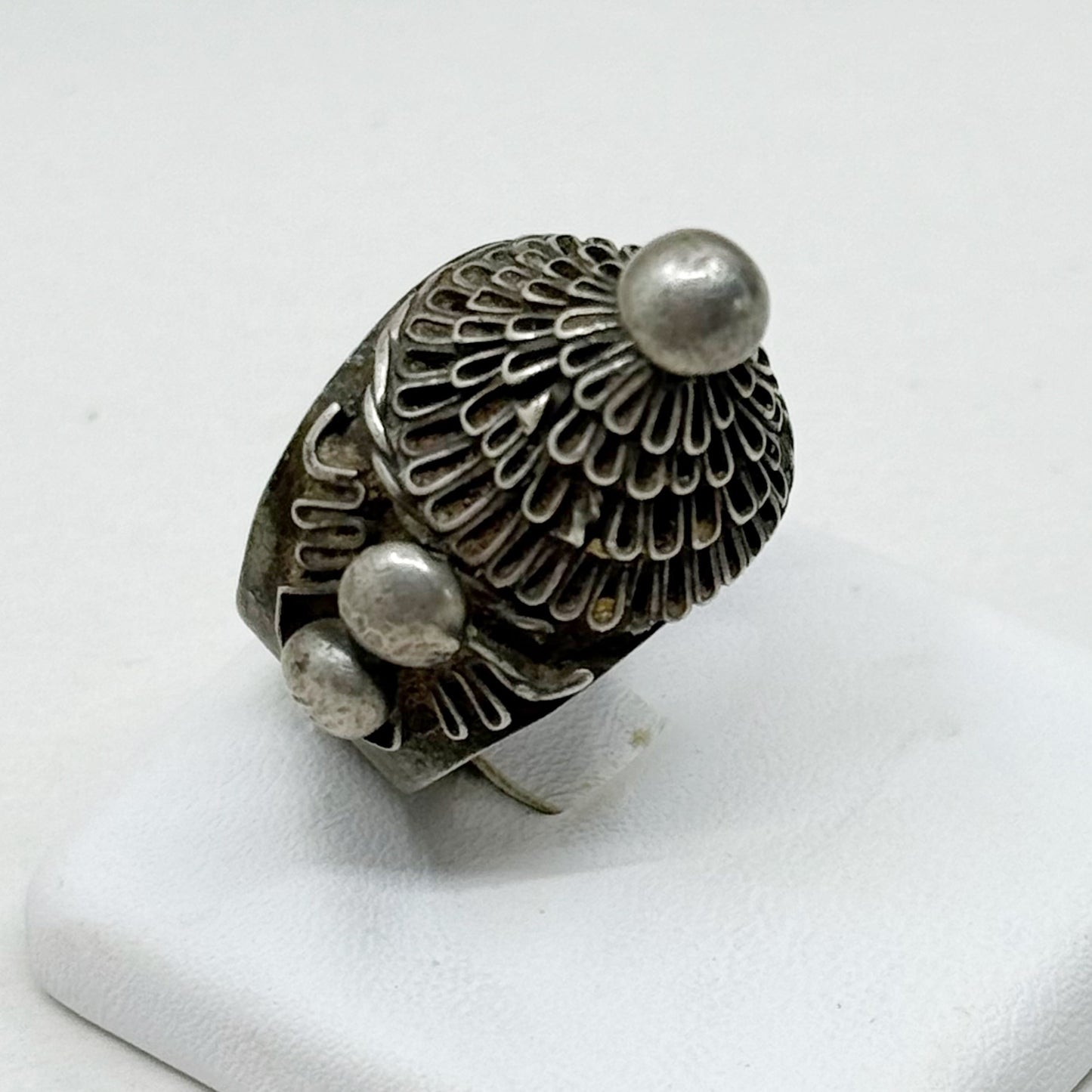 800 silver tribal ethic ring - GM49