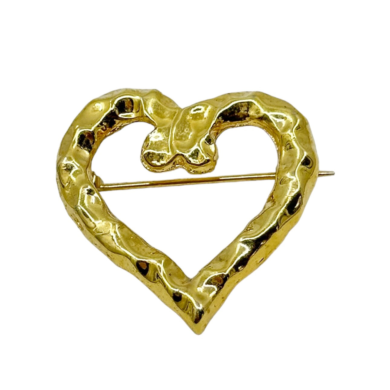 Vintage 12k Gold Filled open heart brooch GM493