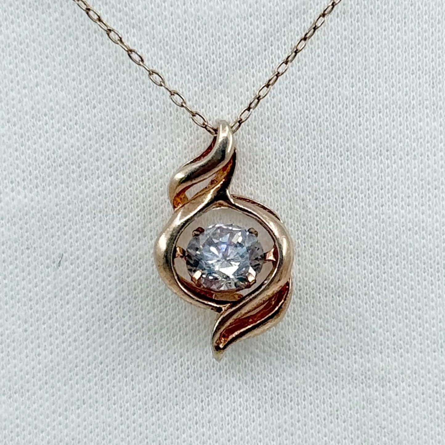 14k rose gold vermeil sterling silver cubic zirconia necklace - GM1165