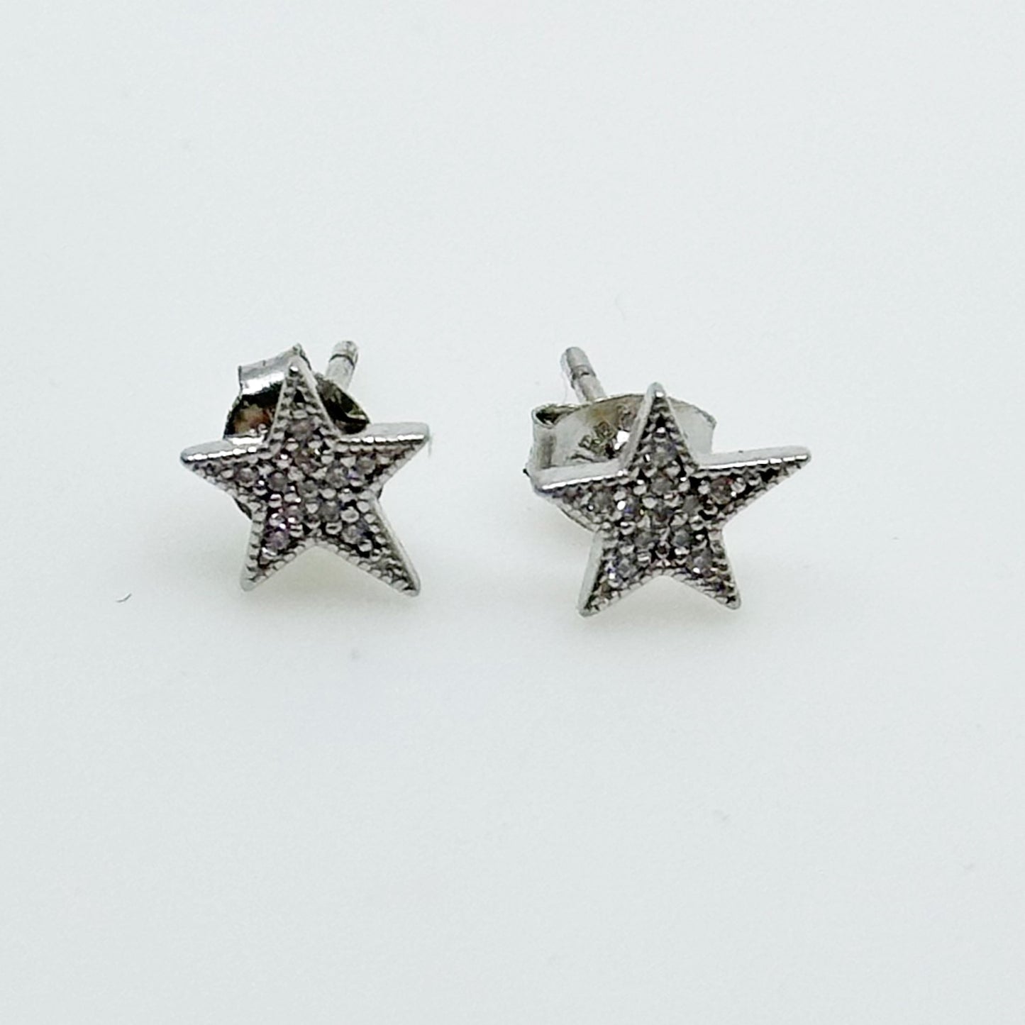 sterling silver cubic zirconia star stud earrings - GM50