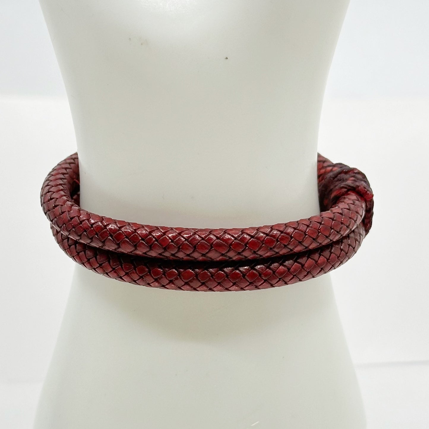 sterling silver leather bracelet GM506