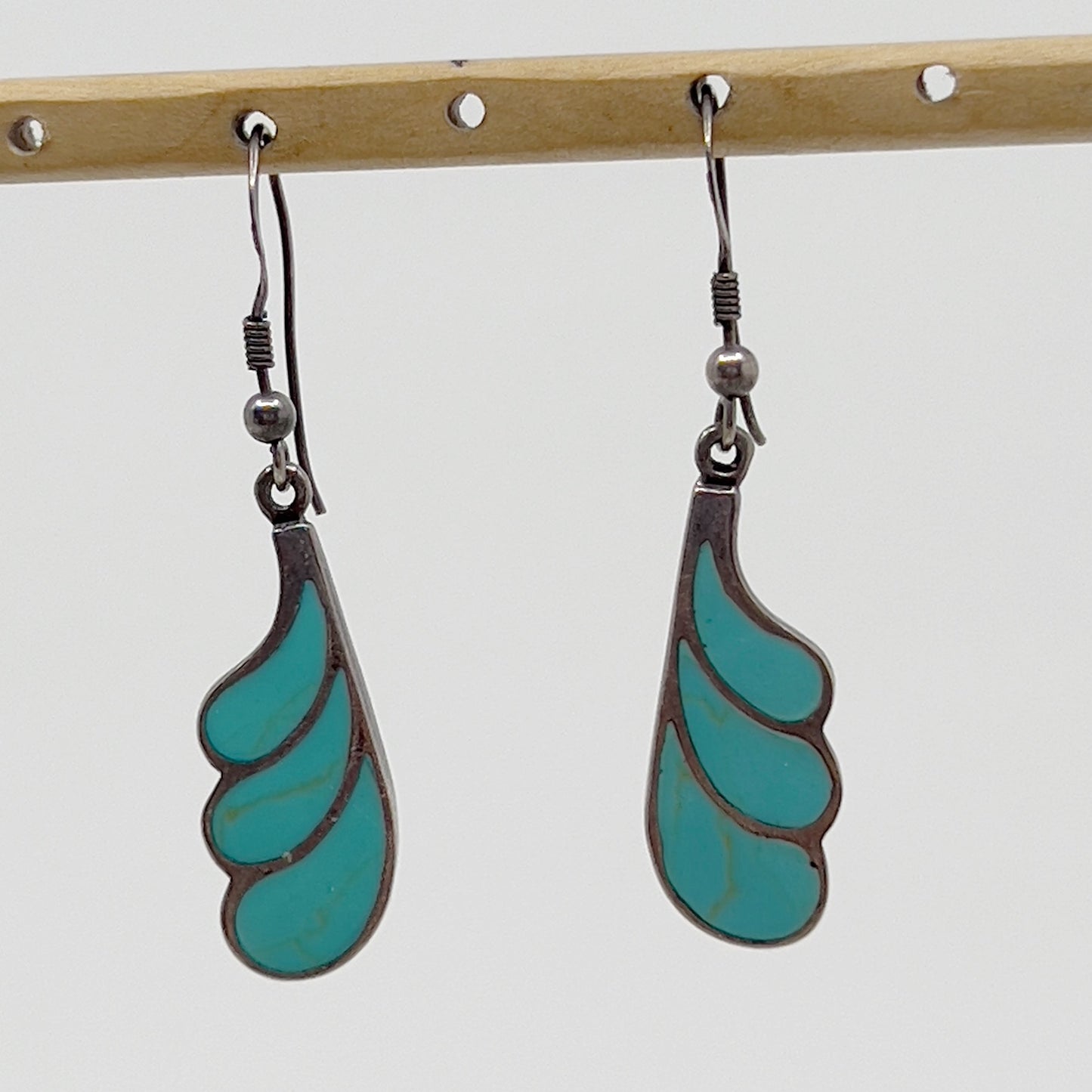 Sterling silver turquoise inlay earrings GM508