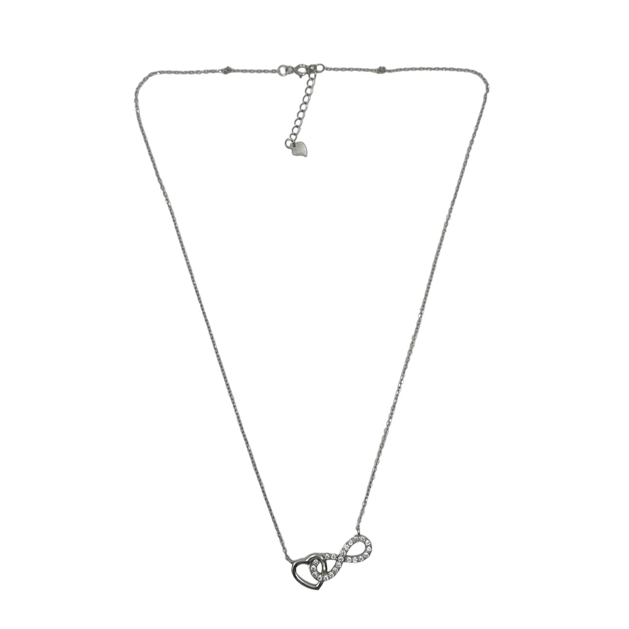 sterling silver cubic zirconia infinity heart pendant necklace GM515