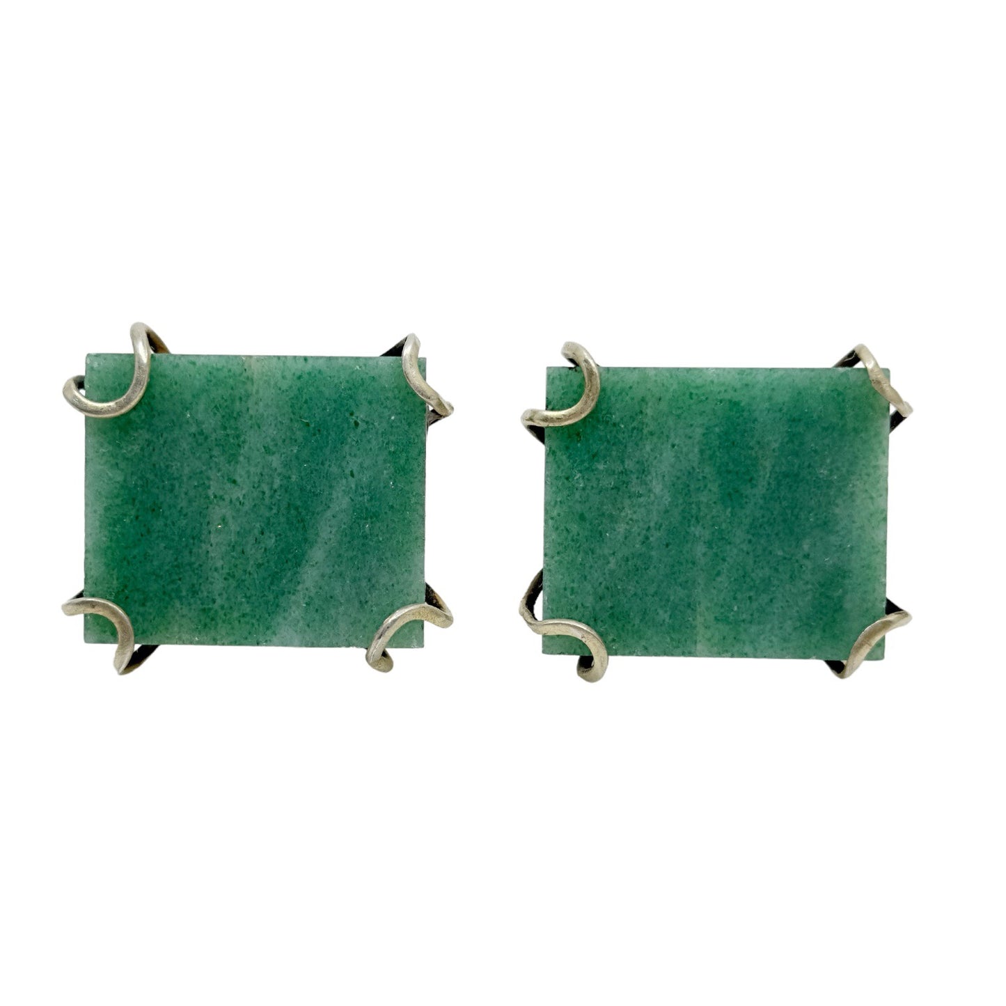Oversized 14k Gold Vermeil sterling silver aventurine cufflinks