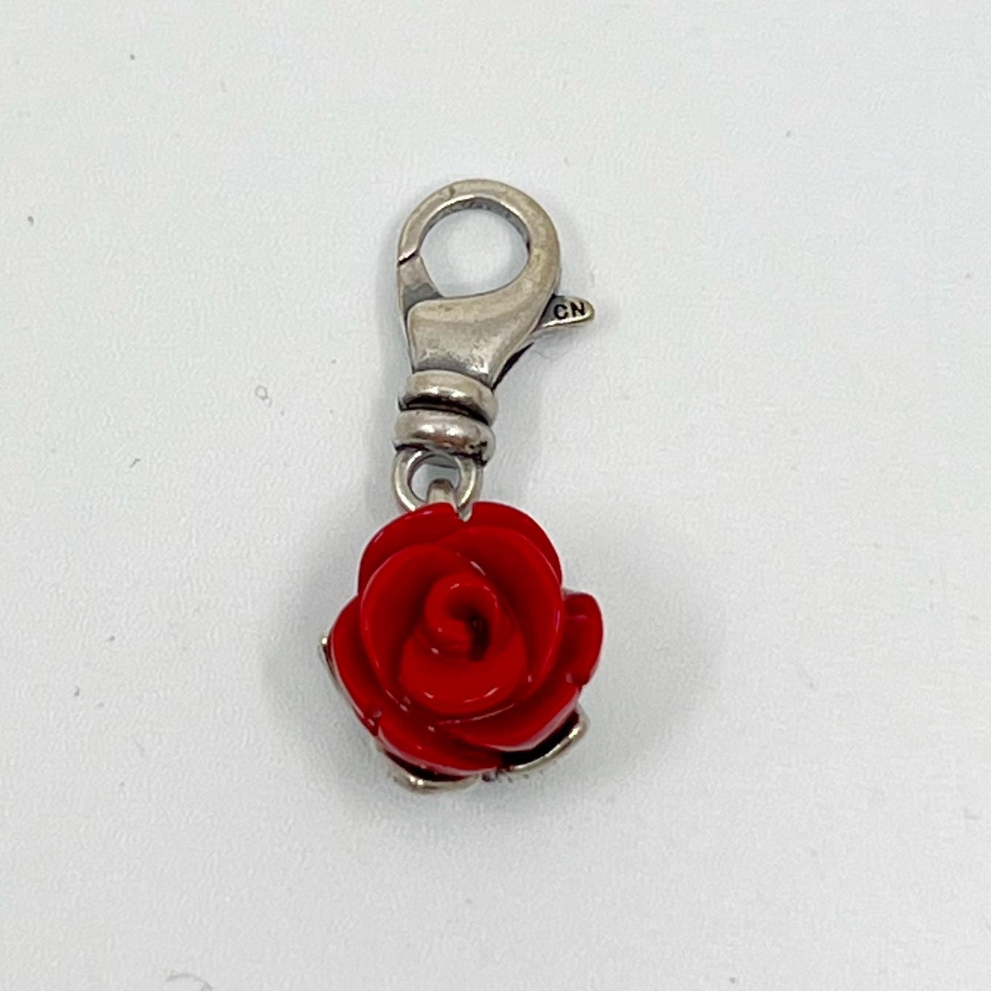 Silpada sterling silver carved rose lucite charm pendant