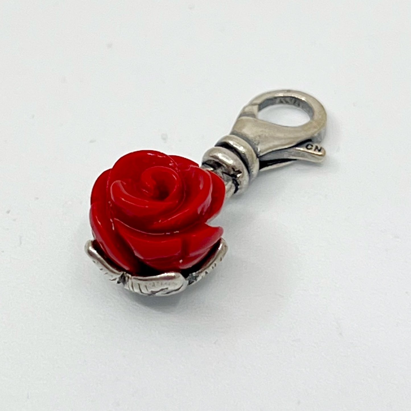 Silpada sterling silver carved rose lucite charm pendant