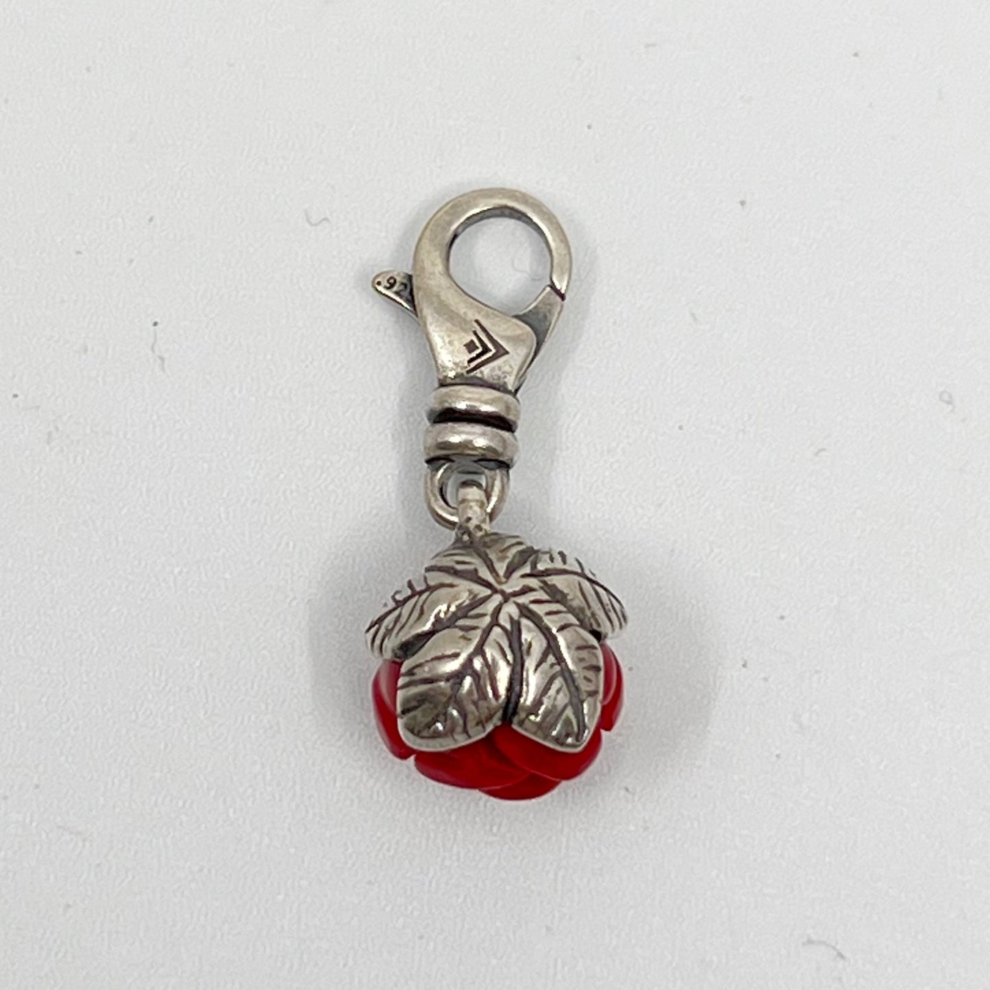 Silpada sterling silver carved rose lucite charm pendant