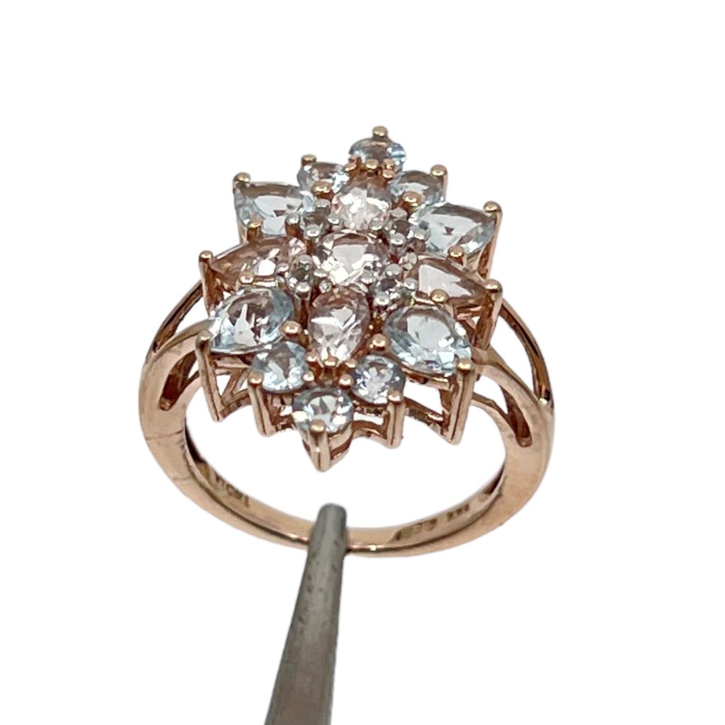 Rose Gold Vermeil sterling silver cubic zirconia ring - GM539