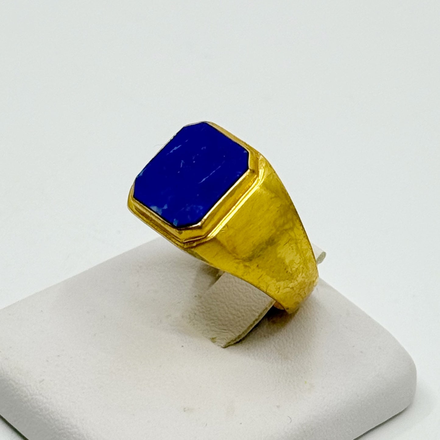 18k gold filled lapis lazuli signet ring